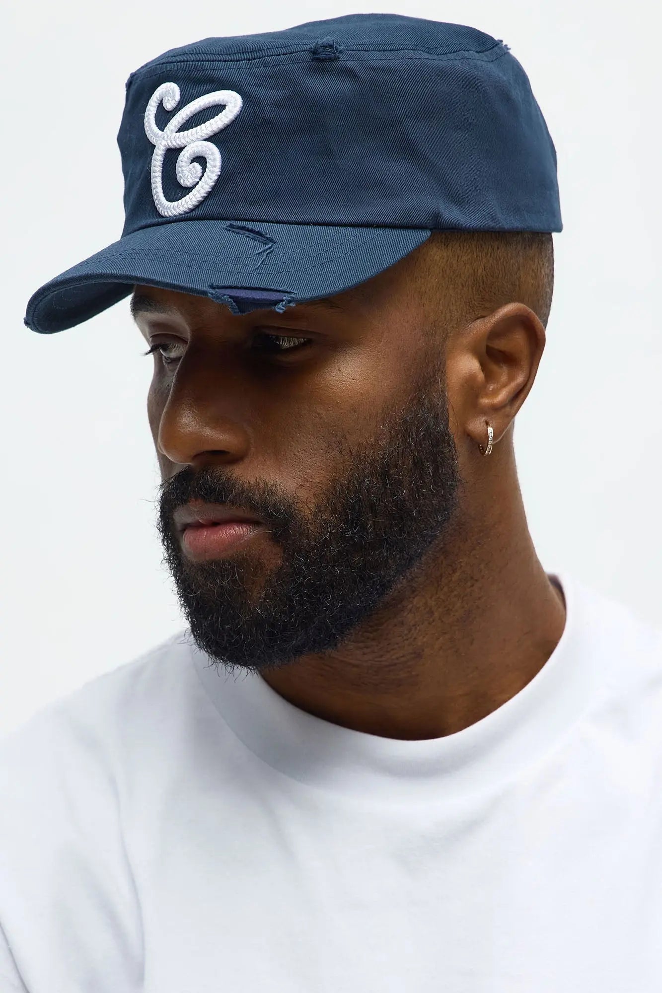 Monogram Denim Painters Snapback Hat - Navy