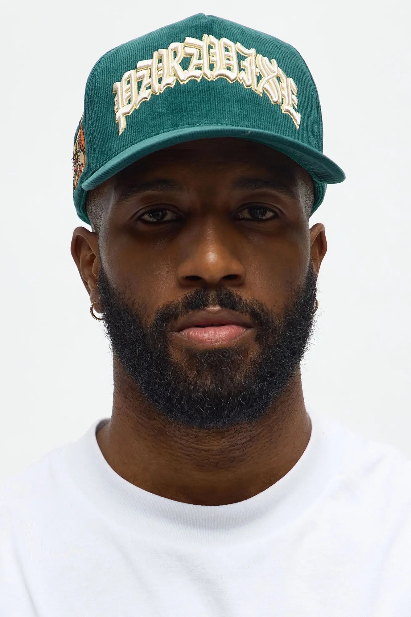 Paradise Structured Corduroy Snapback Hat - Green