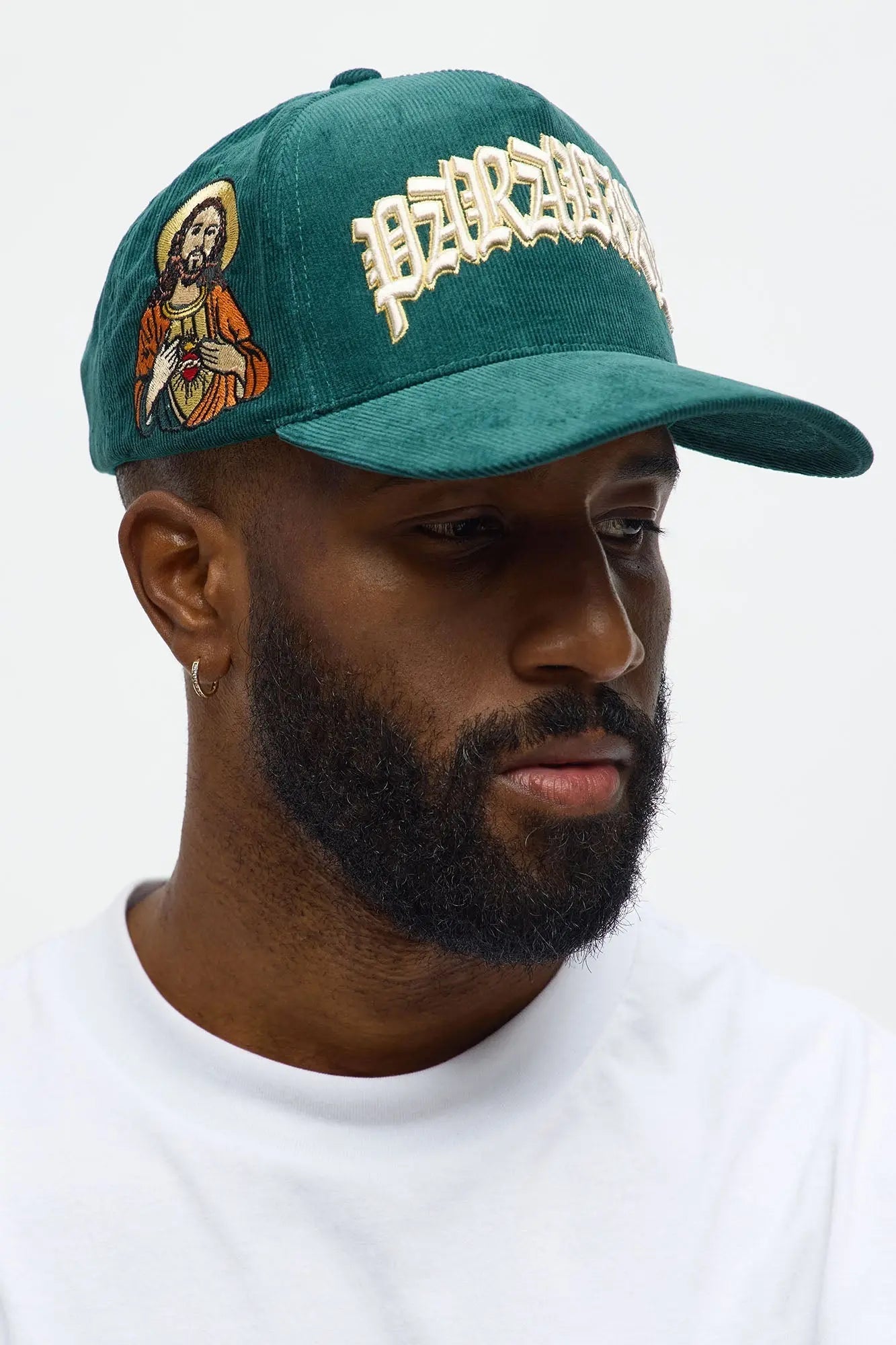 Paradise Structured Corduroy Snapback Hat - Green