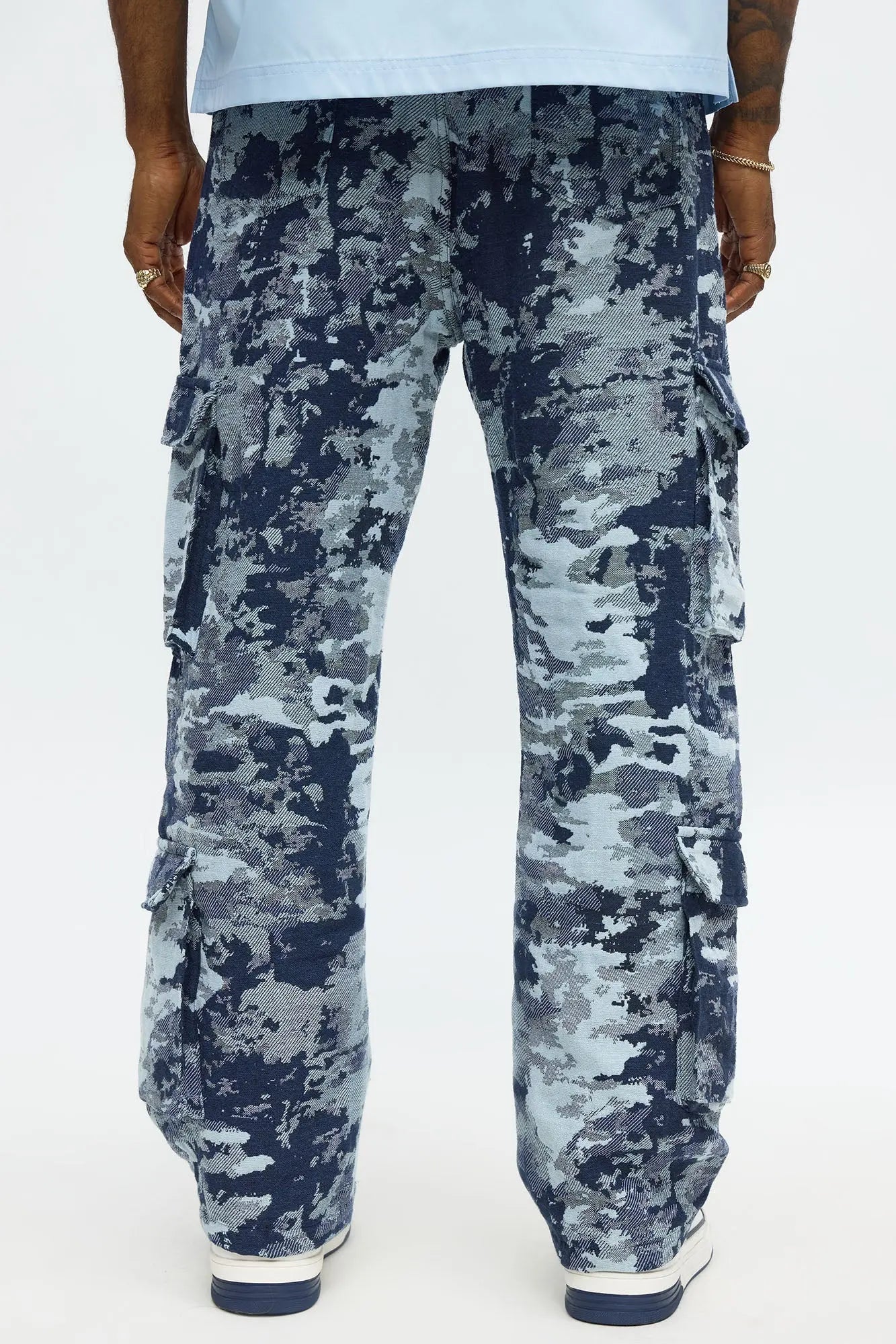 Baggy Nocturne Tapestry Cargo Pants - Blue/combo