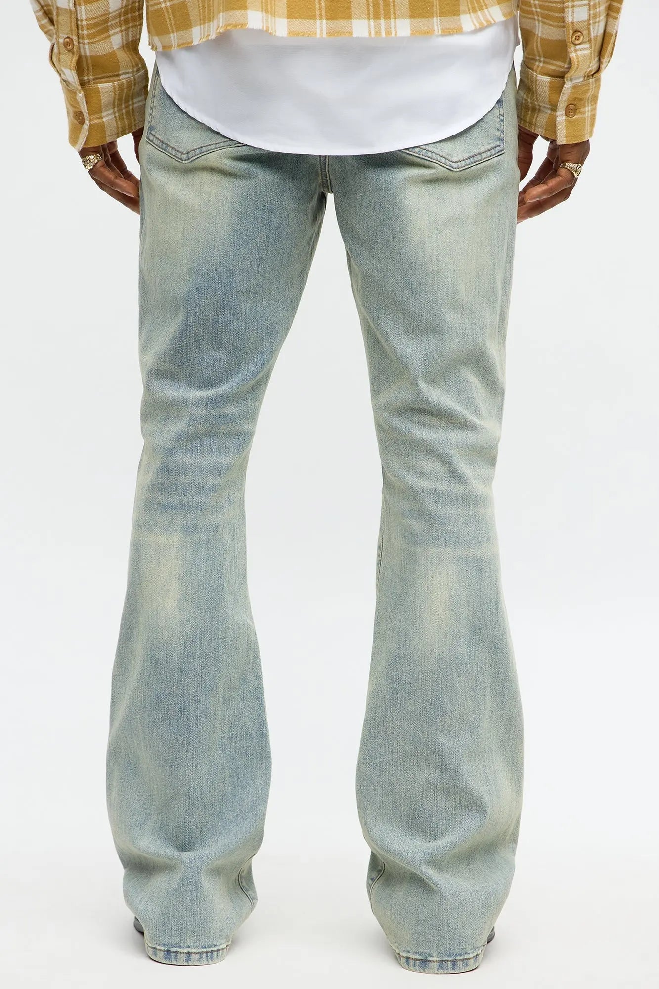 Stacked Skinny Flare Not Too Much Distressed Jean - Medium Wash