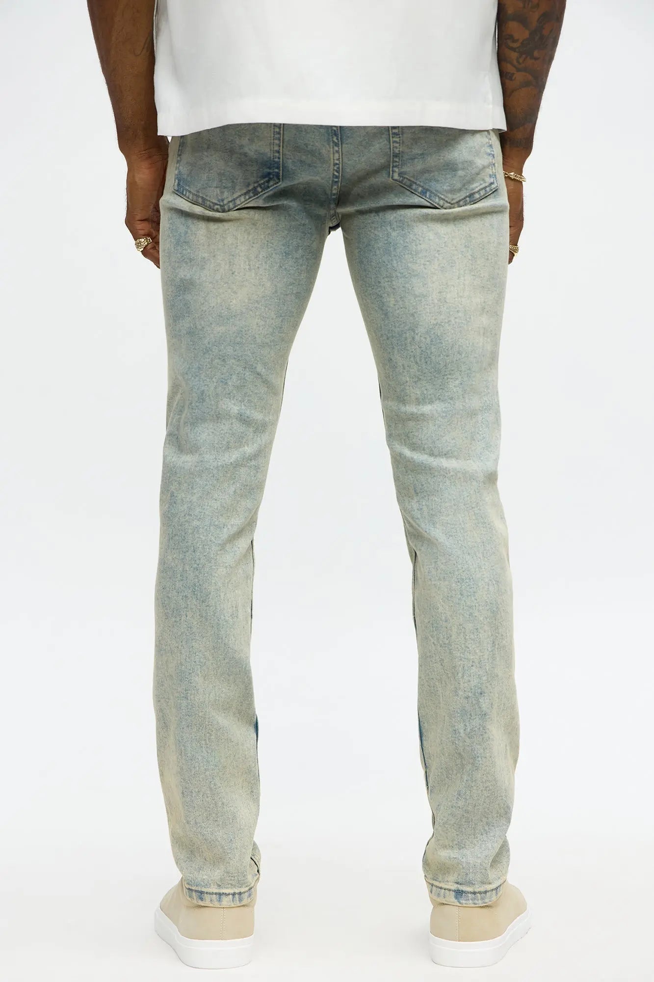 Keep That Energy Distressed Skinny Jeans - Vintage Wash MenKlothing