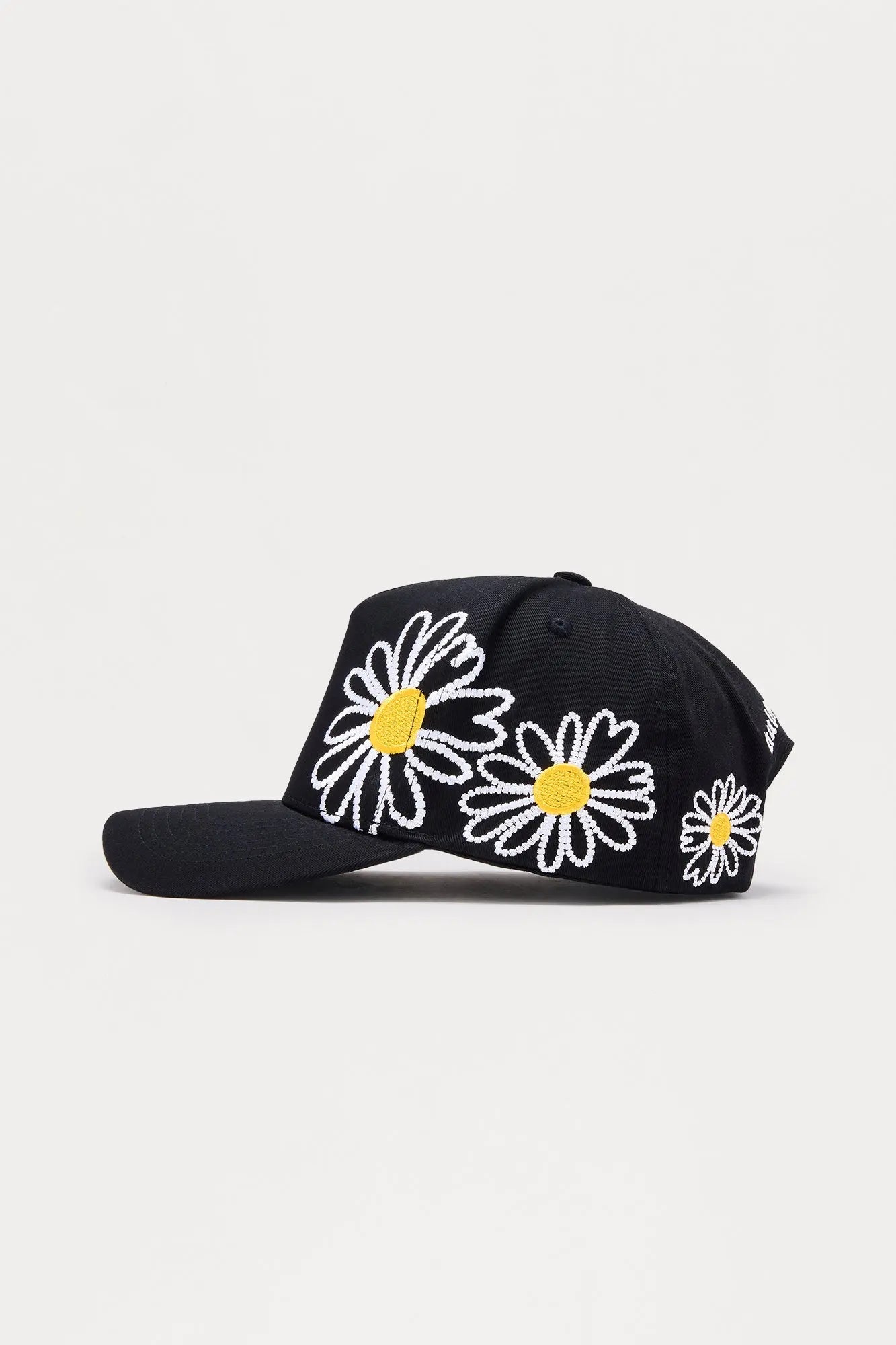 Wild Flower Structured Snapback Hat - Black