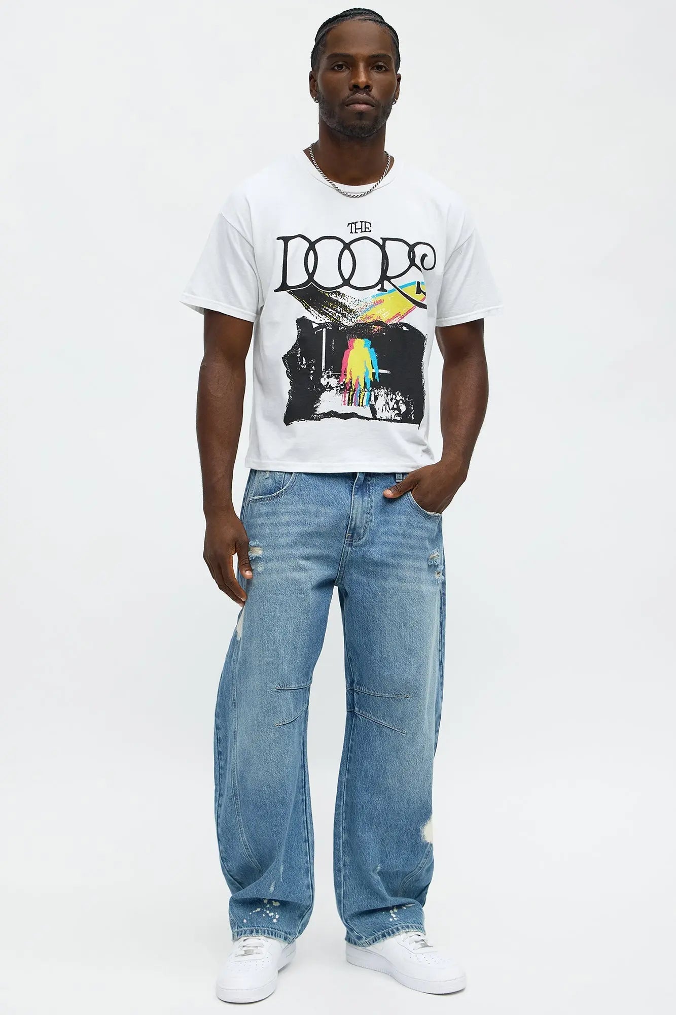 The Doors Strange Days Vintage Boxy Short Sleeve Tee - White Wash