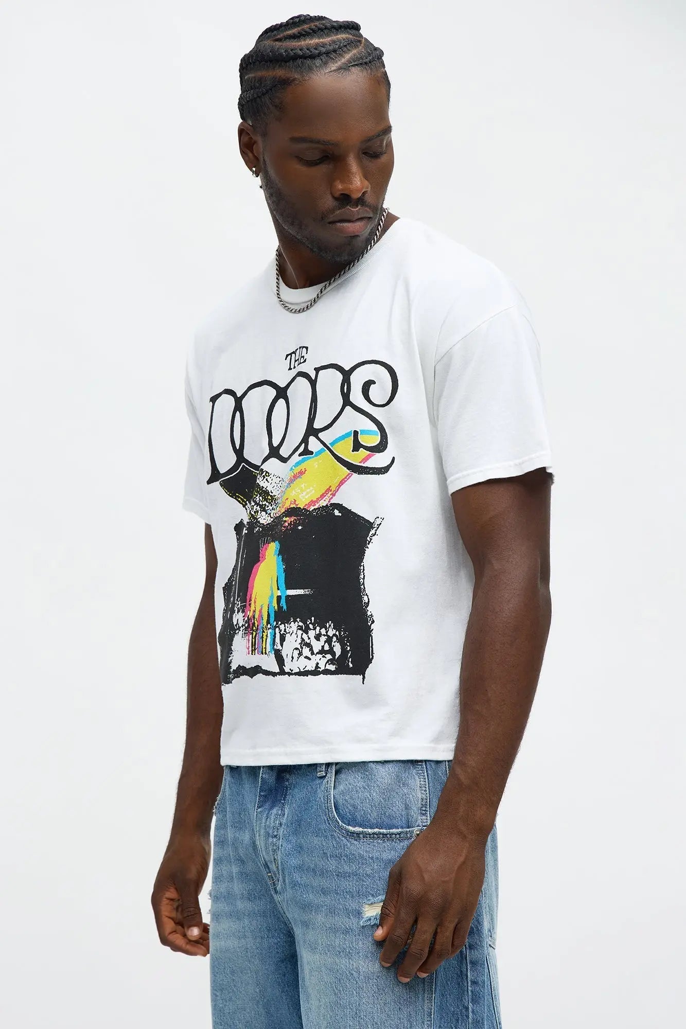 The Doors Strange Days Vintage Boxy Short Sleeve Tee - White Wash