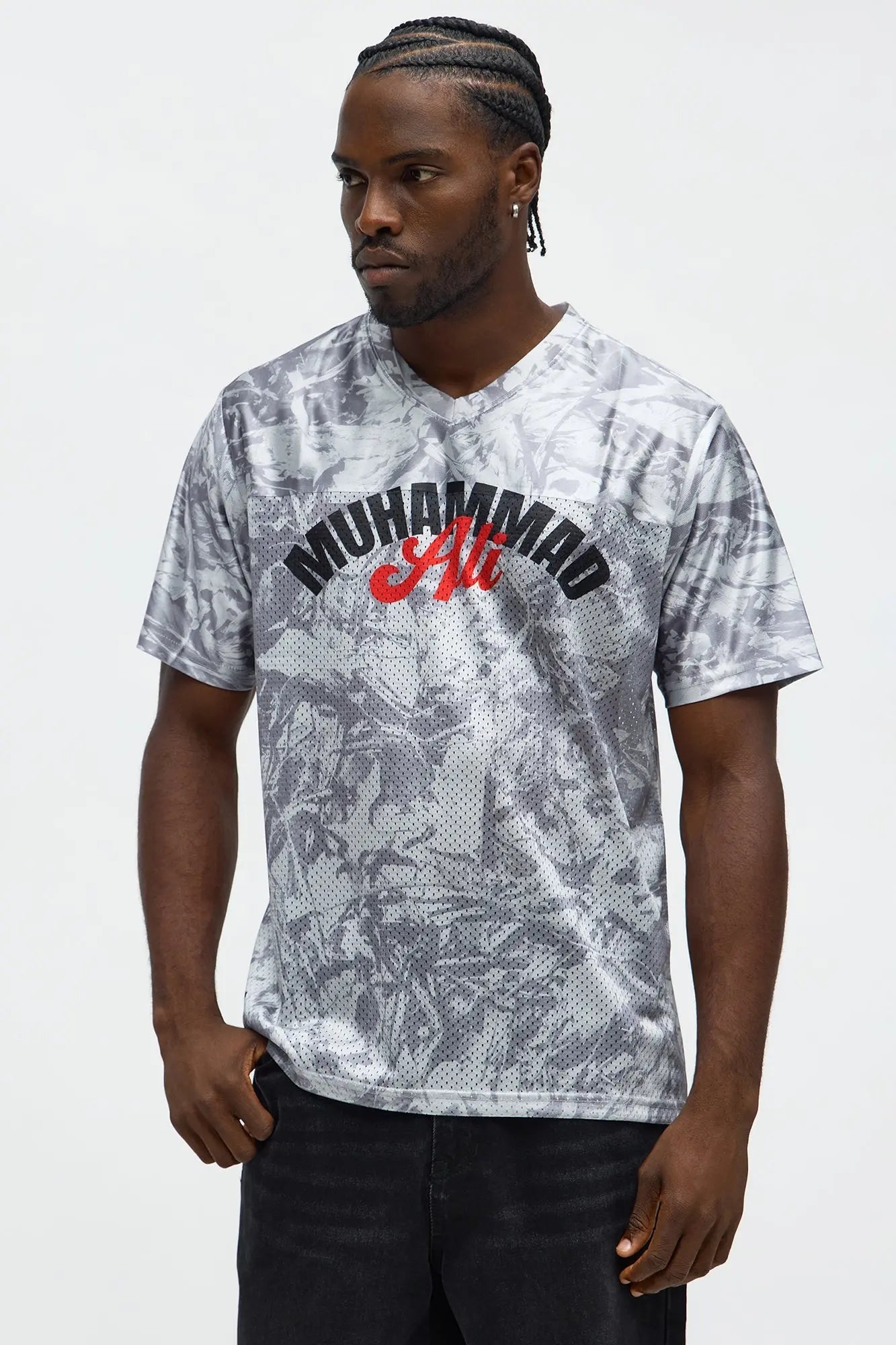 Muhammad Ali Camo Mesh Jersey - Grey