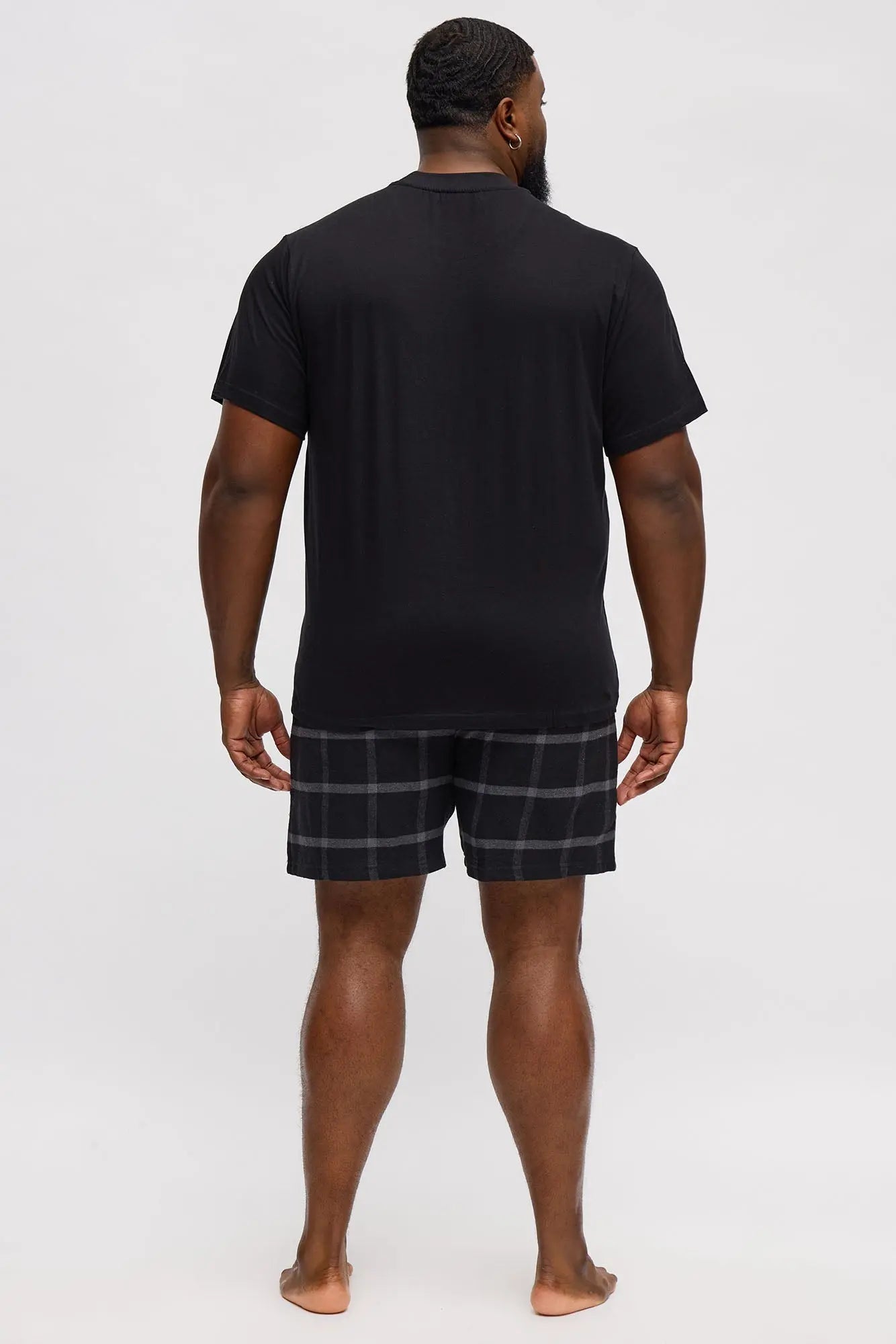 Night Fall Matching Lounge Short Set - Black
