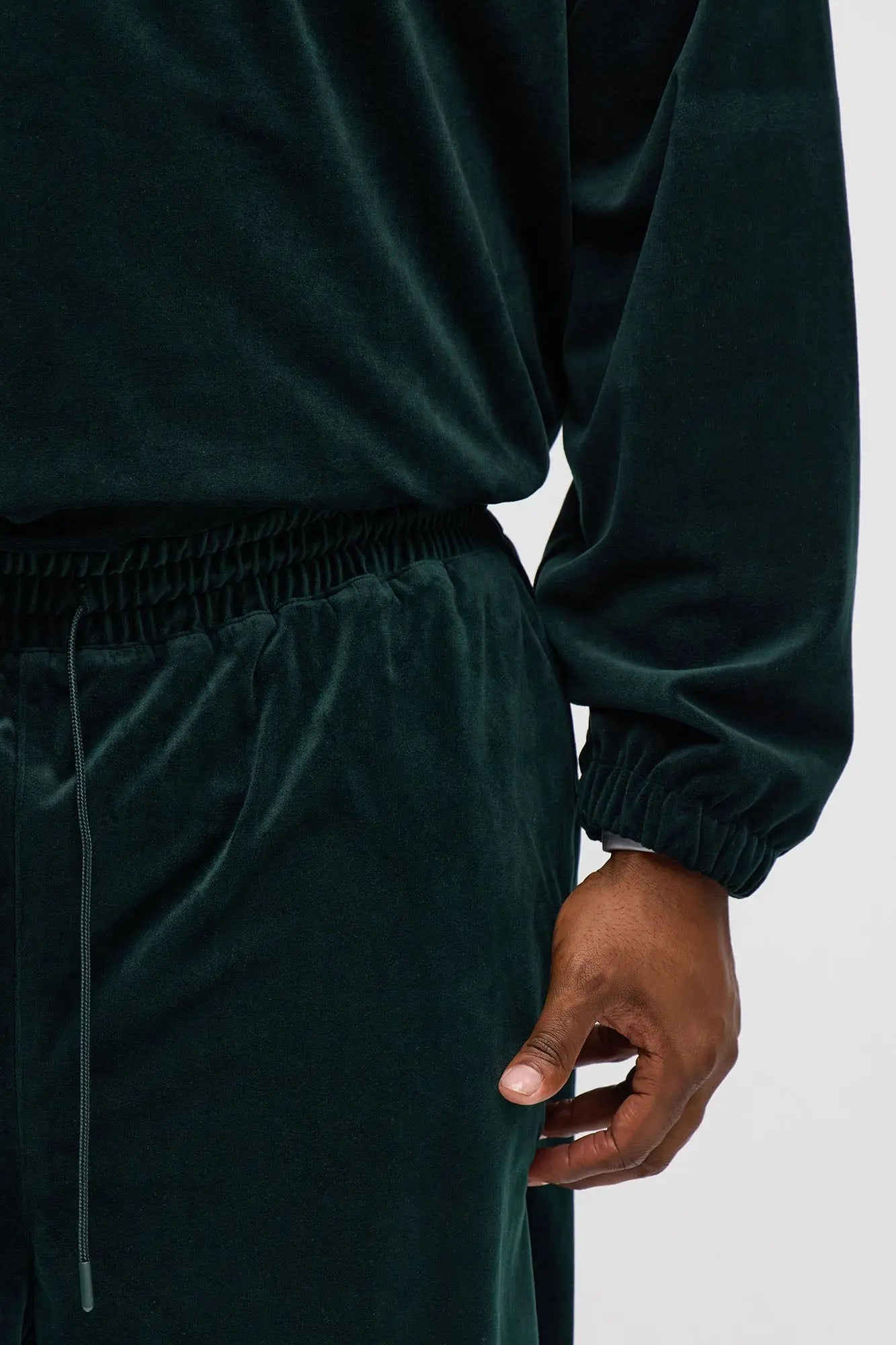 Baggy Velvety Velour Pant - Green