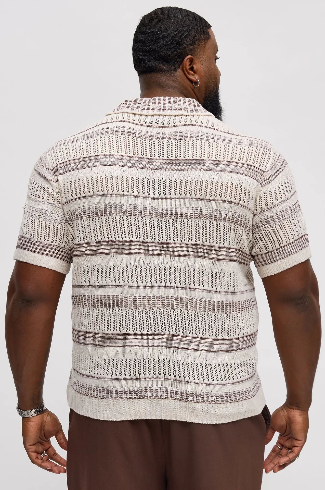 Sunny Day Open Knit Jonny Collar Polo - Multi Color