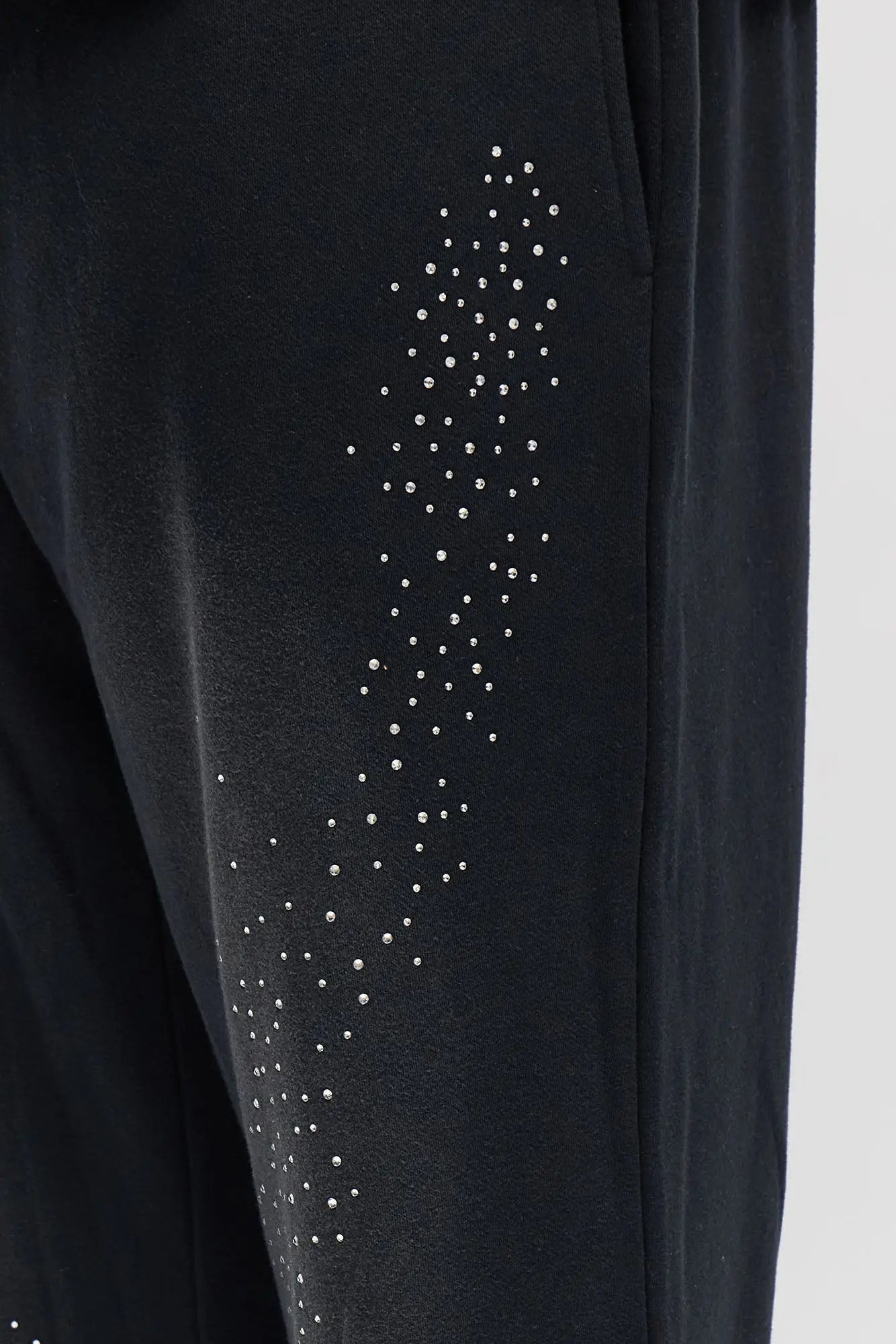 Straight Cowboy Rhinestone Sweatpants - Black Wash