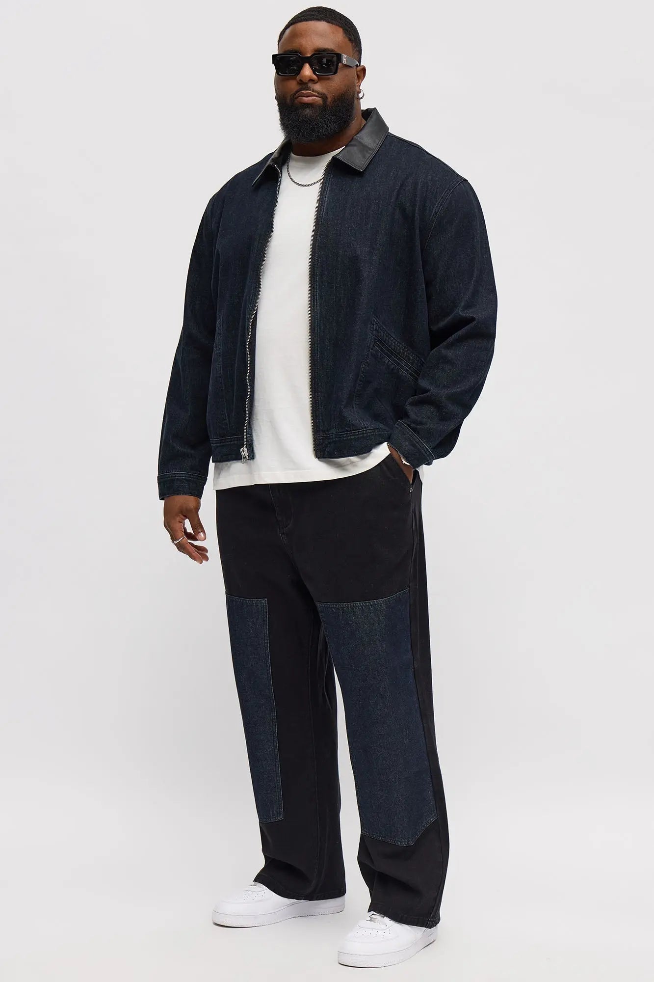 Baggy Raw Panel Jean - Black