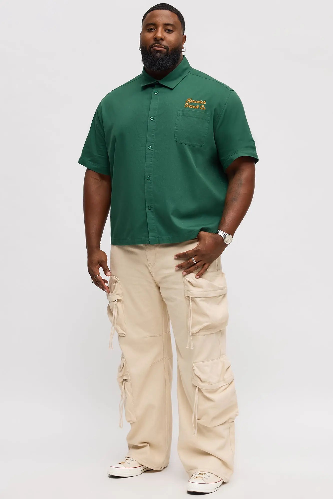 Kenswik Short Sleeve Button Up Shirt - Olive