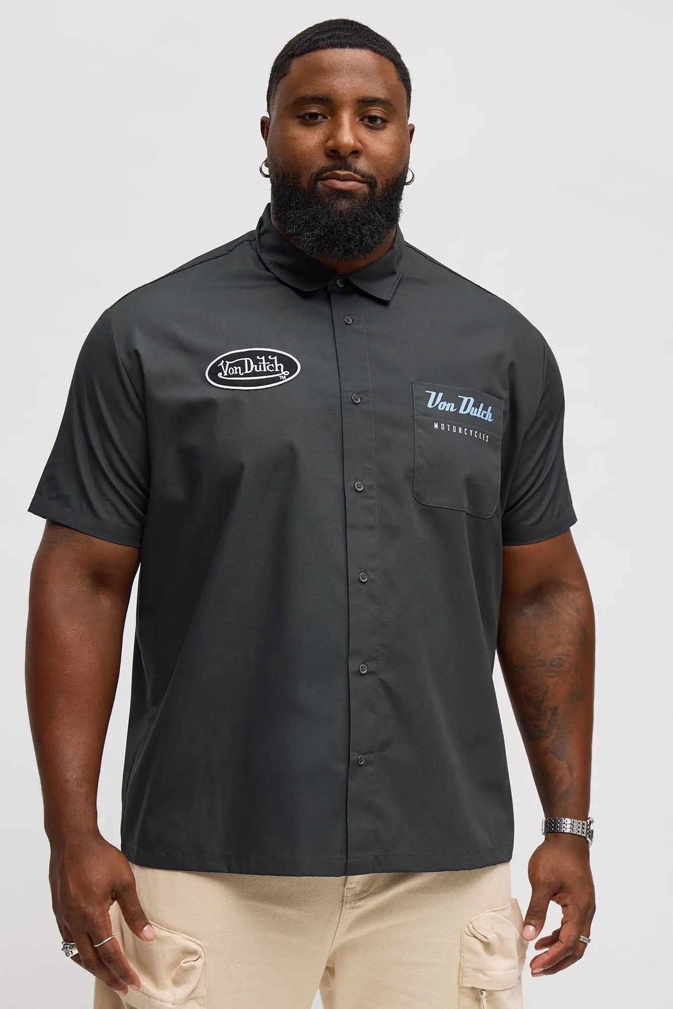 Von Dutch Motorcycles Button Up Shirt - Black