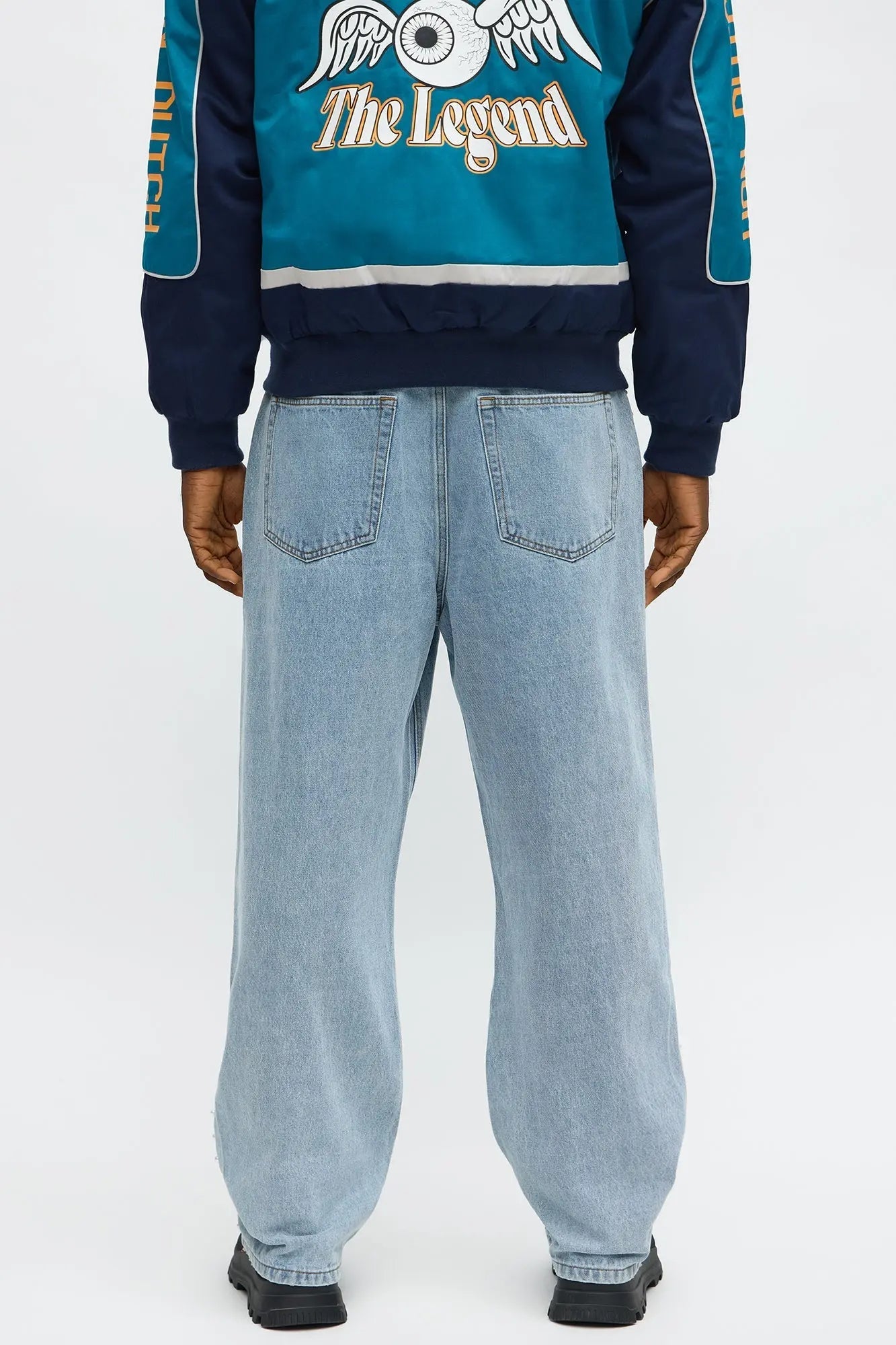 Baggy Pearls Along Side Jean - Light Wash