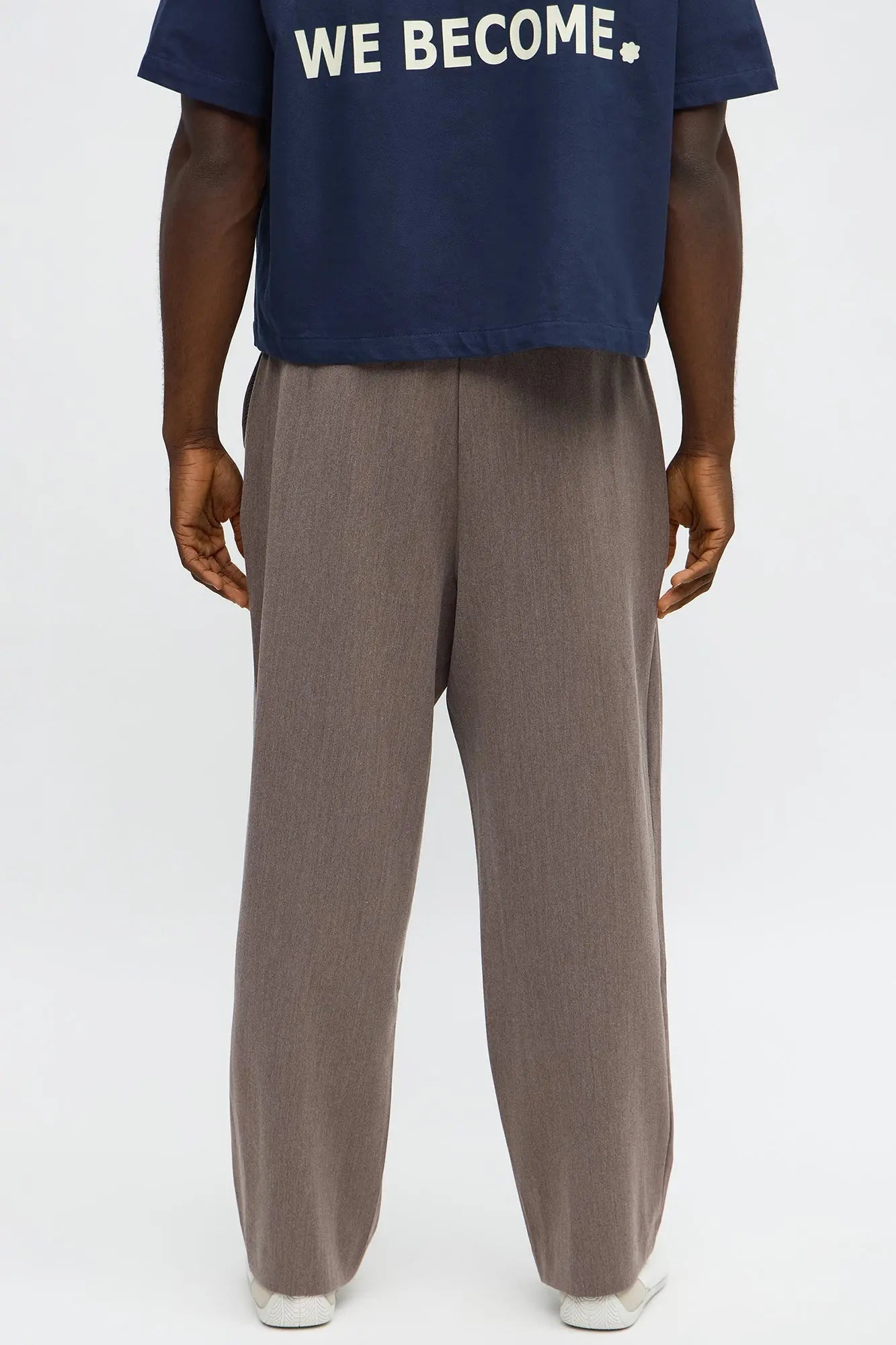 Baggy Upper East Side Asymmetrical Button Trouser - Brown