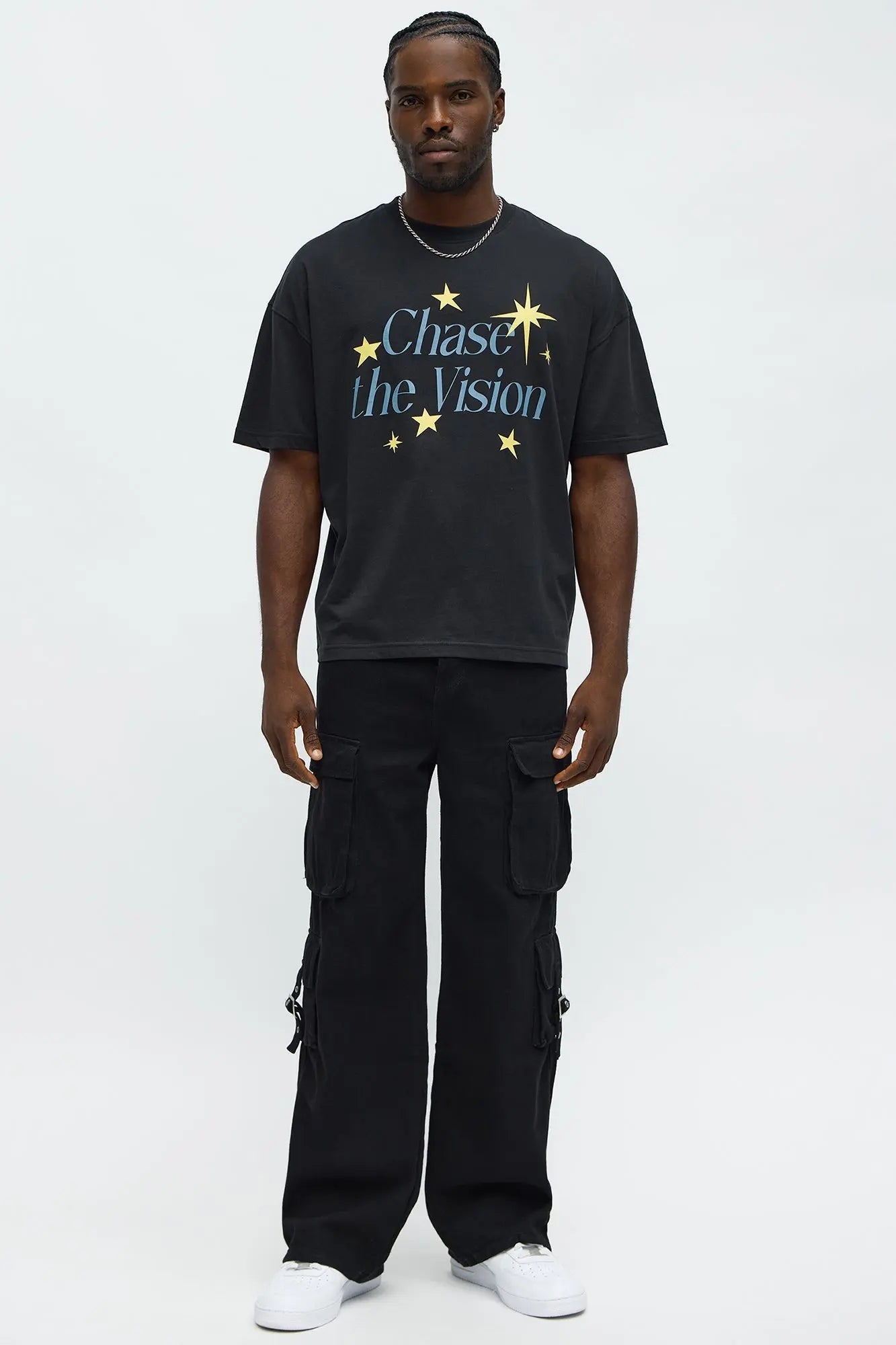 Chase The Vision Oversized Short Sleeve Tee - Black