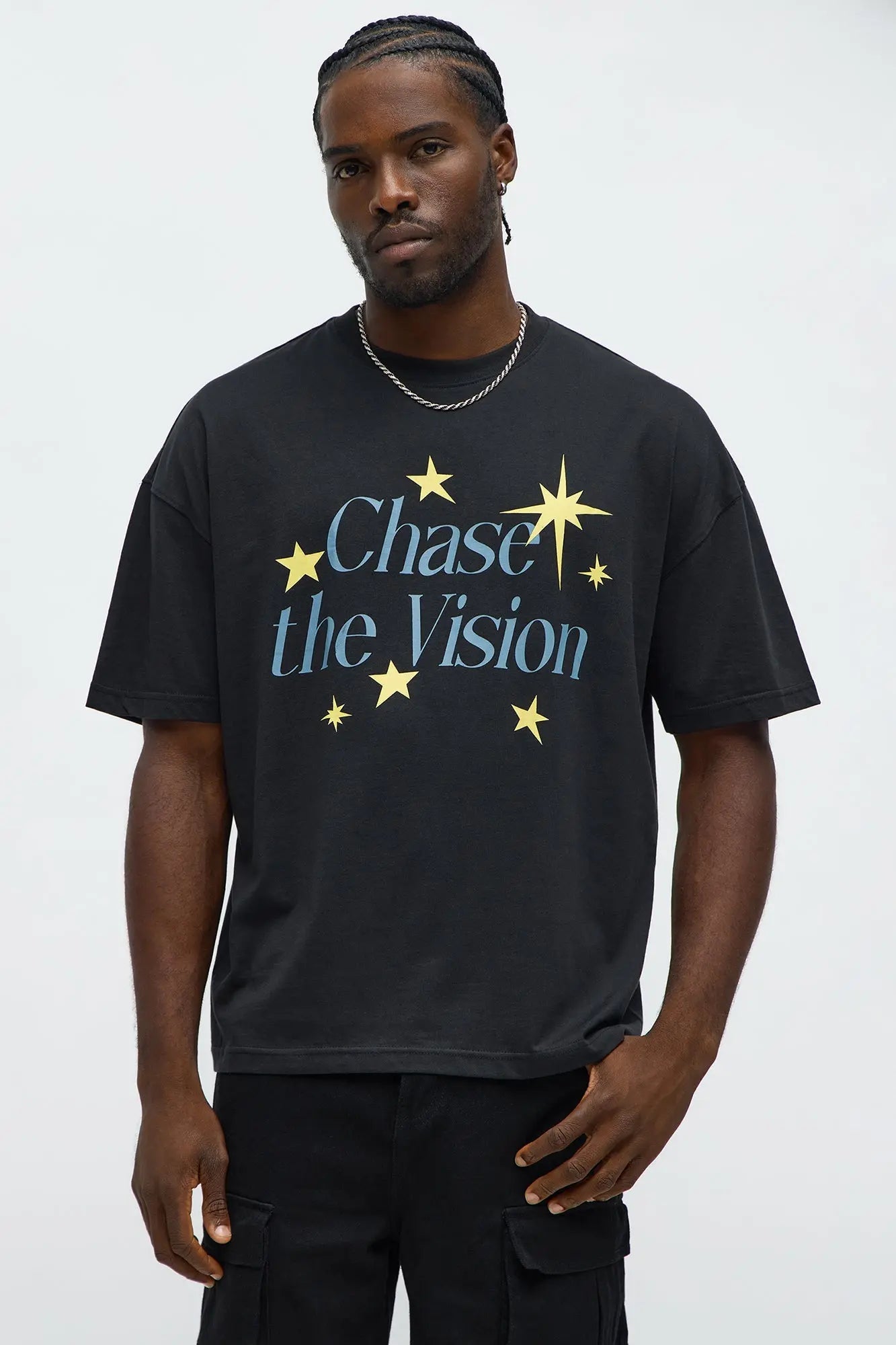 Chase The Vision Oversized Short Sleeve Tee - Black
