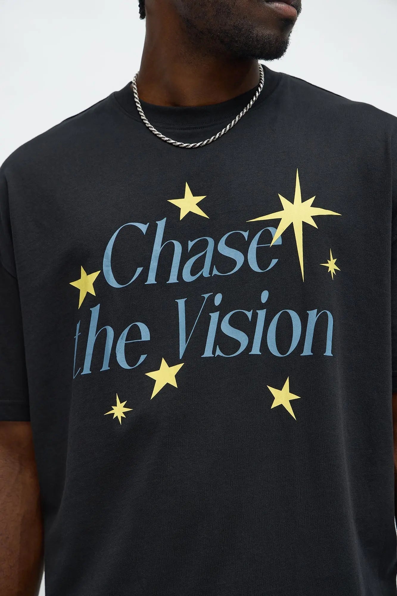 Chase The Vision Oversized Short Sleeve Tee - Black