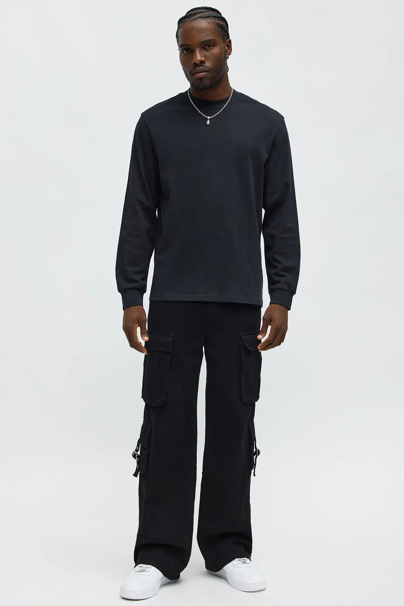 Oversized Heavyweight Long Sleeve Tee - Black
