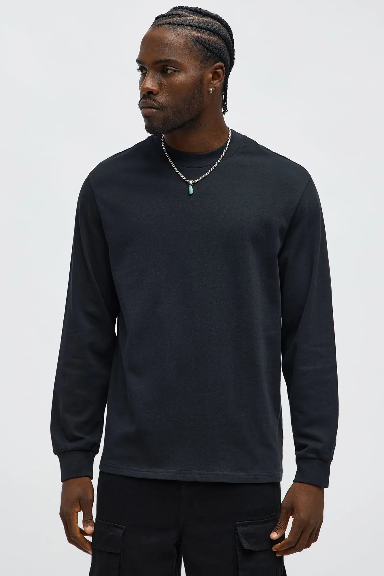 Oversized Heavyweight Long Sleeve Tee - Black