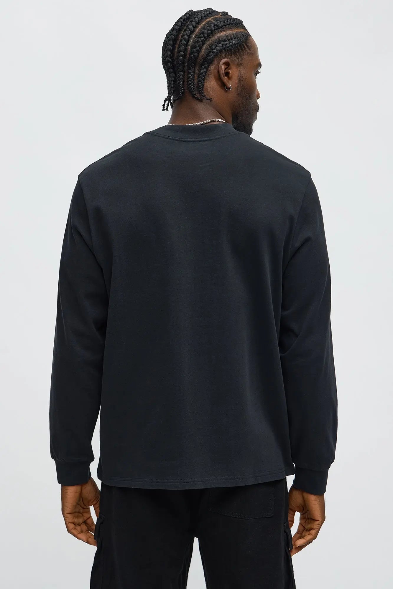 Oversized Heavyweight Long Sleeve Tee - Black