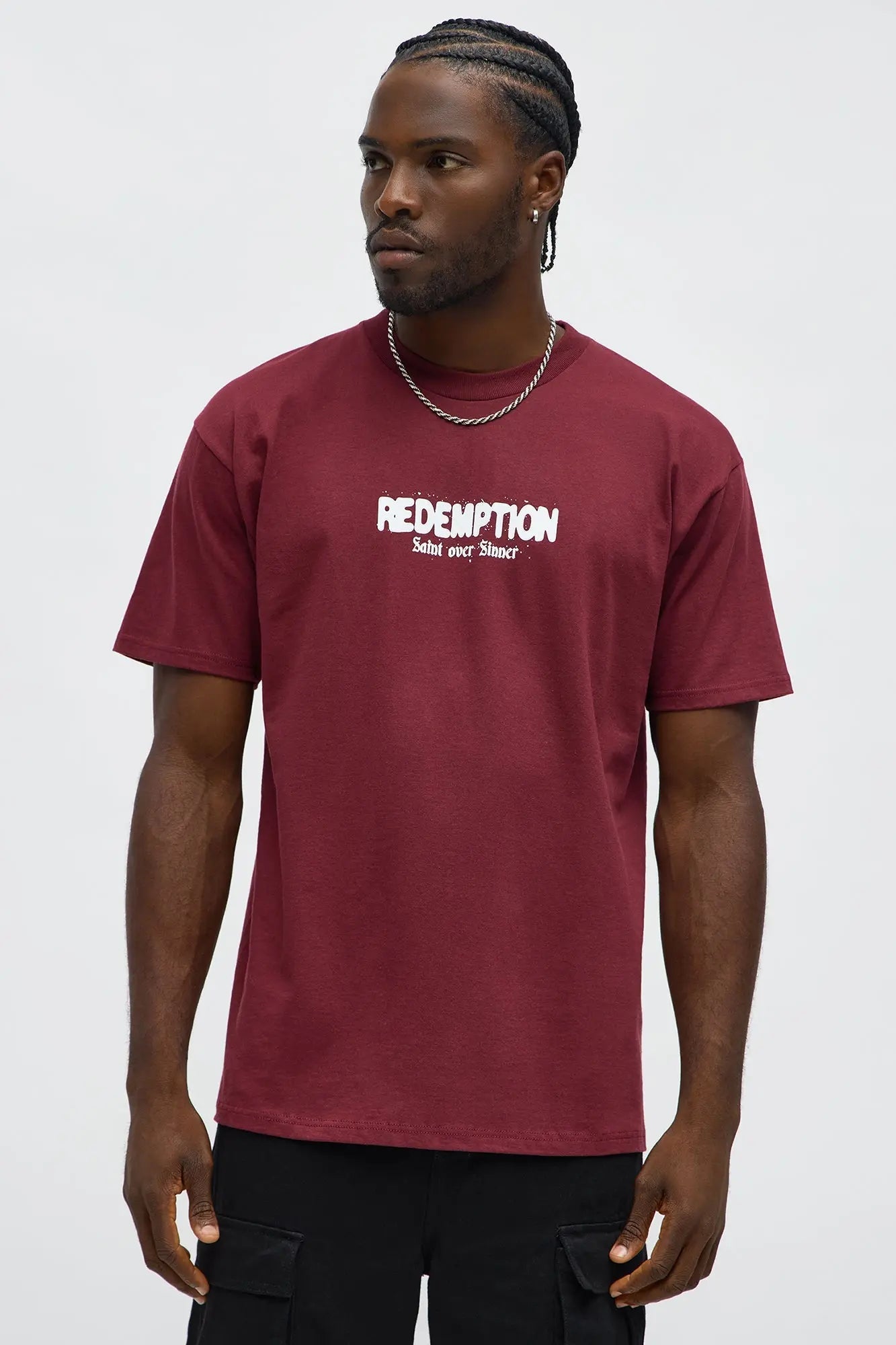 Redemption Is Eternal Short Sleeve Tee - Burgundy