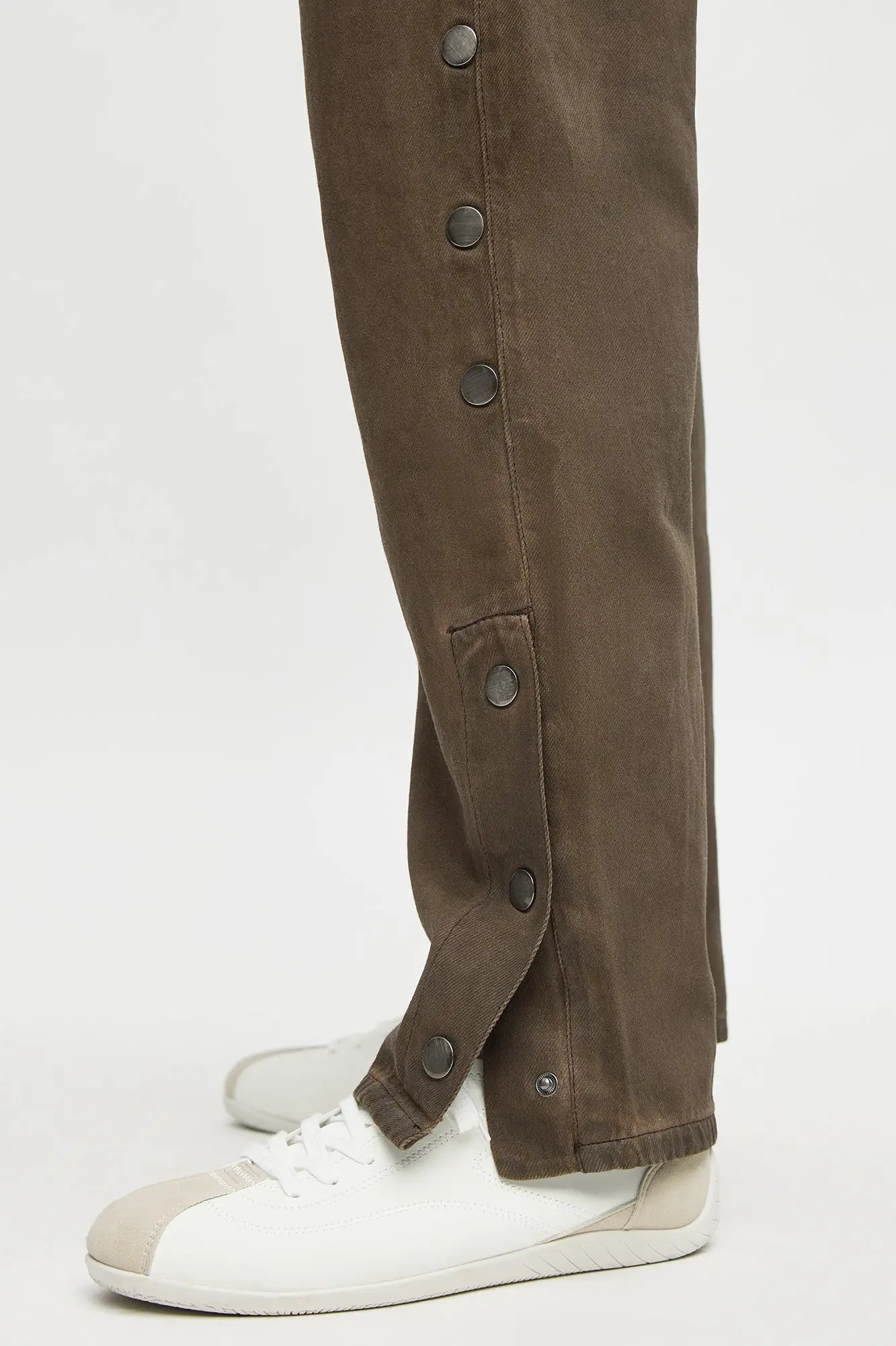 Straight About To Snap Button Down Pants - Brown