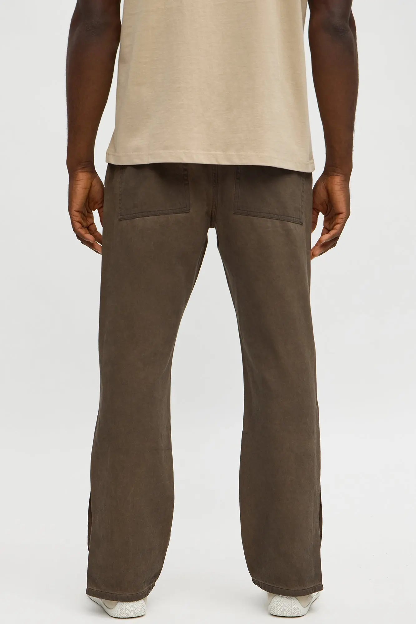 Straight About To Snap Button Down Pants - Brown