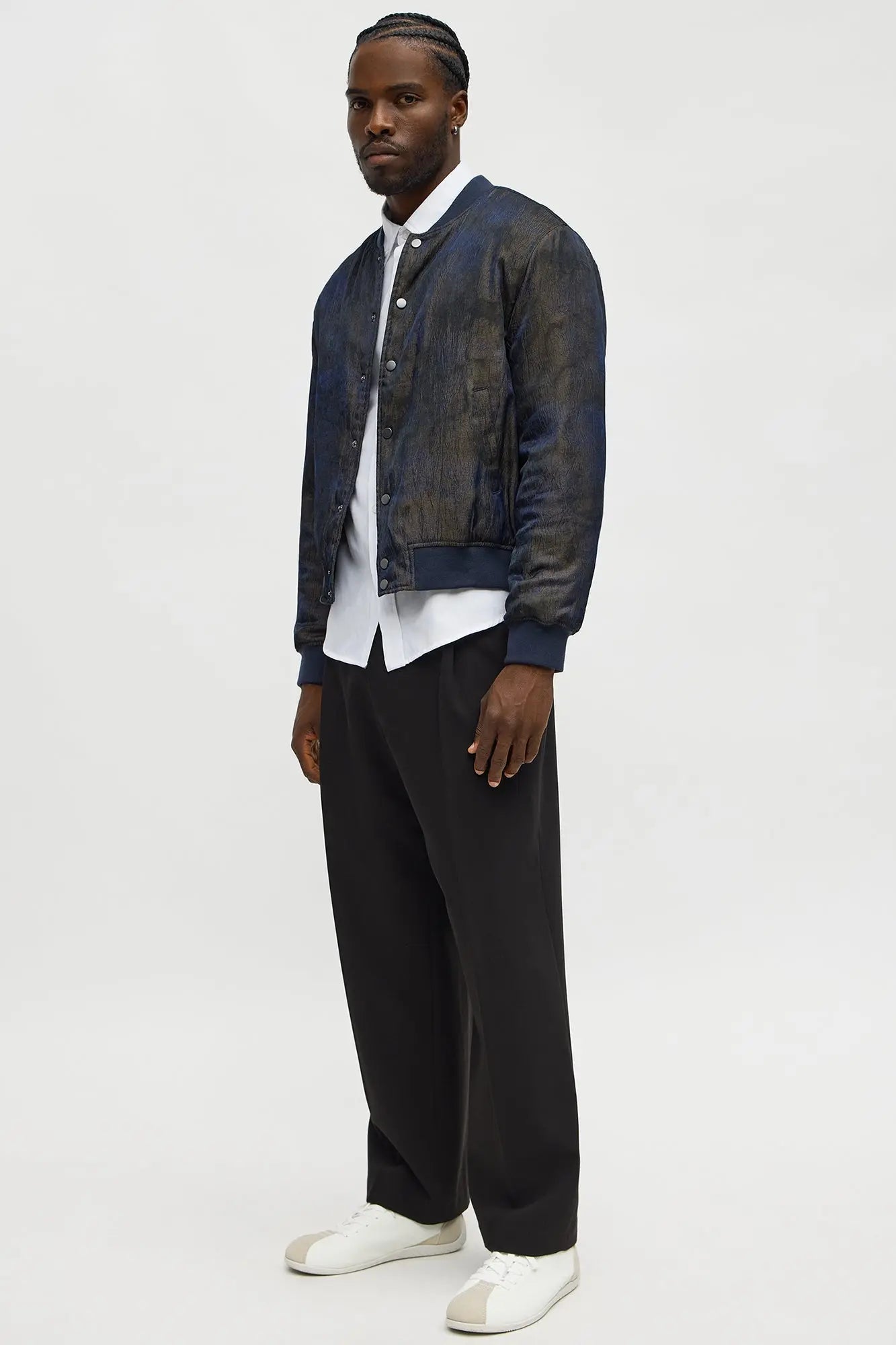 In The Trenches Iridescent Bomber Jacket - Brown/combo