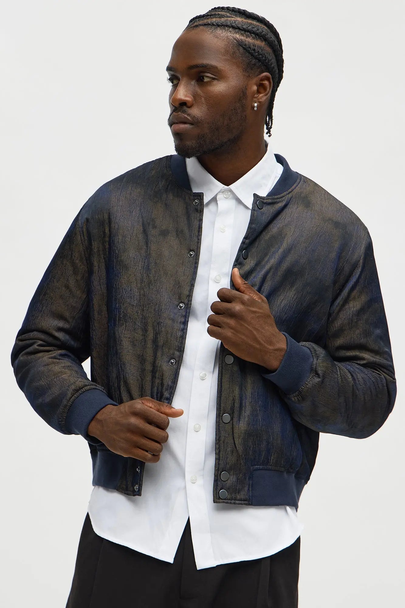 In The Trenches Iridescent Bomber Jacket - Brown/combo