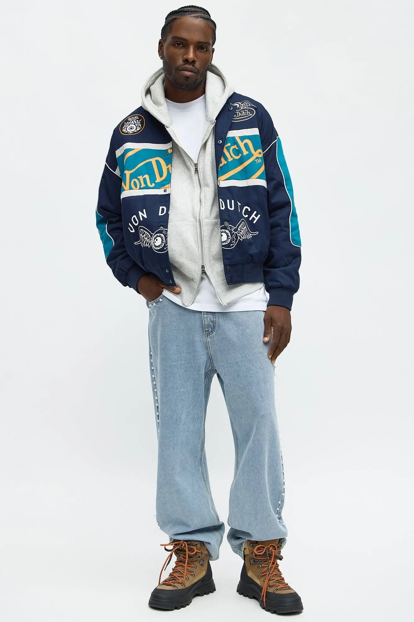 Von Dutch Around The Block Bomber Jacket - Blue/combo