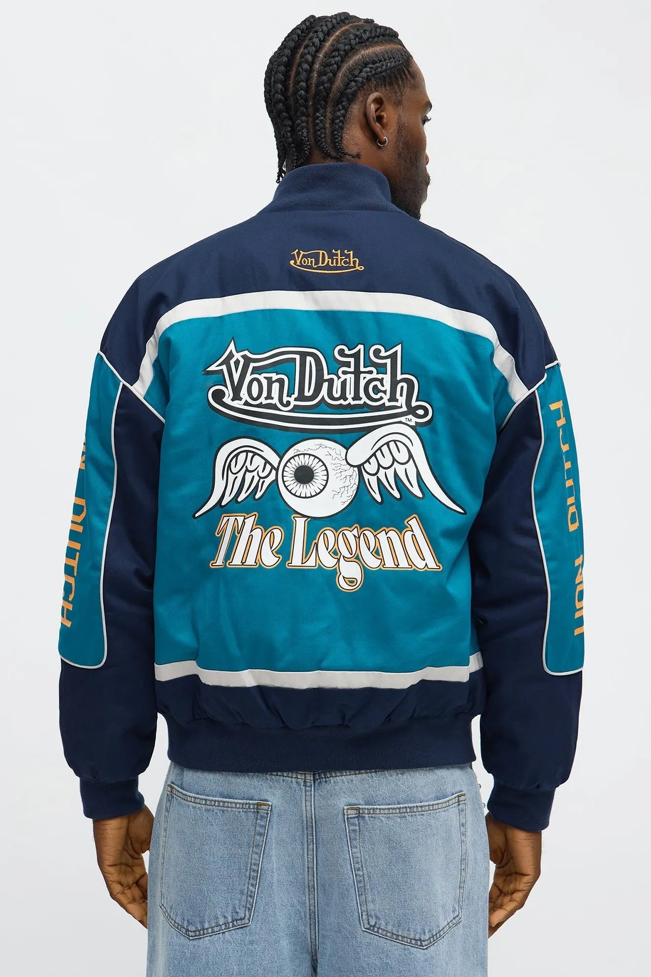 Von Dutch Around The Block Bomber Jacket - Blue/combo