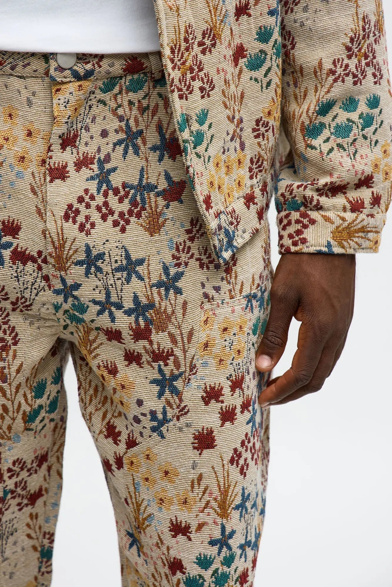 Straight Garden Tapestry Carpenter Pant - Tan/Multi