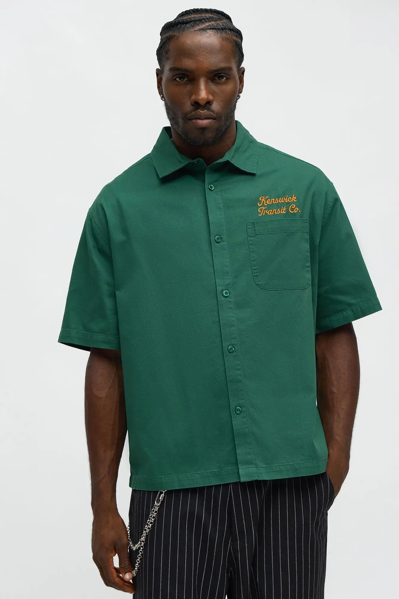 Kenswik Short Sleeve Button Up Shirt - Olive
