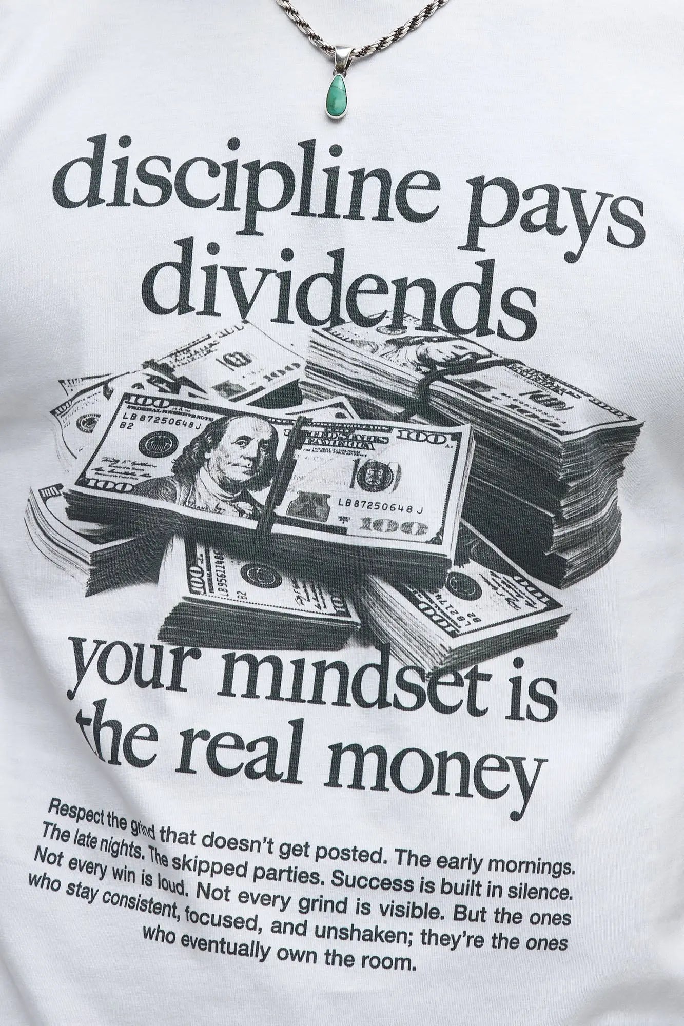 Discipline Pays Dividends Short Sleeve Tee - White