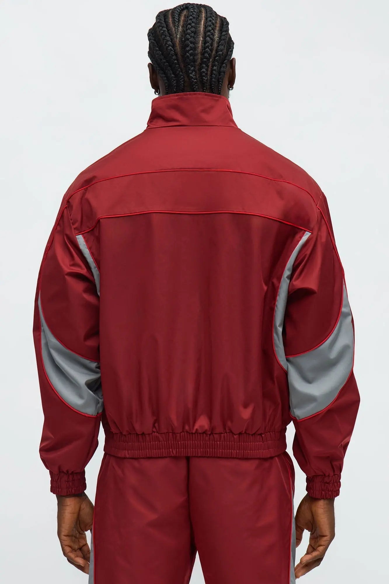Washed Cut The Track Jacket - Red/combo