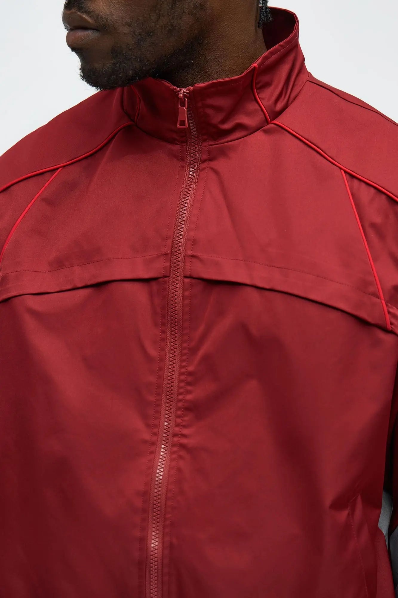 Washed Cut The Track Jacket - Red/combo