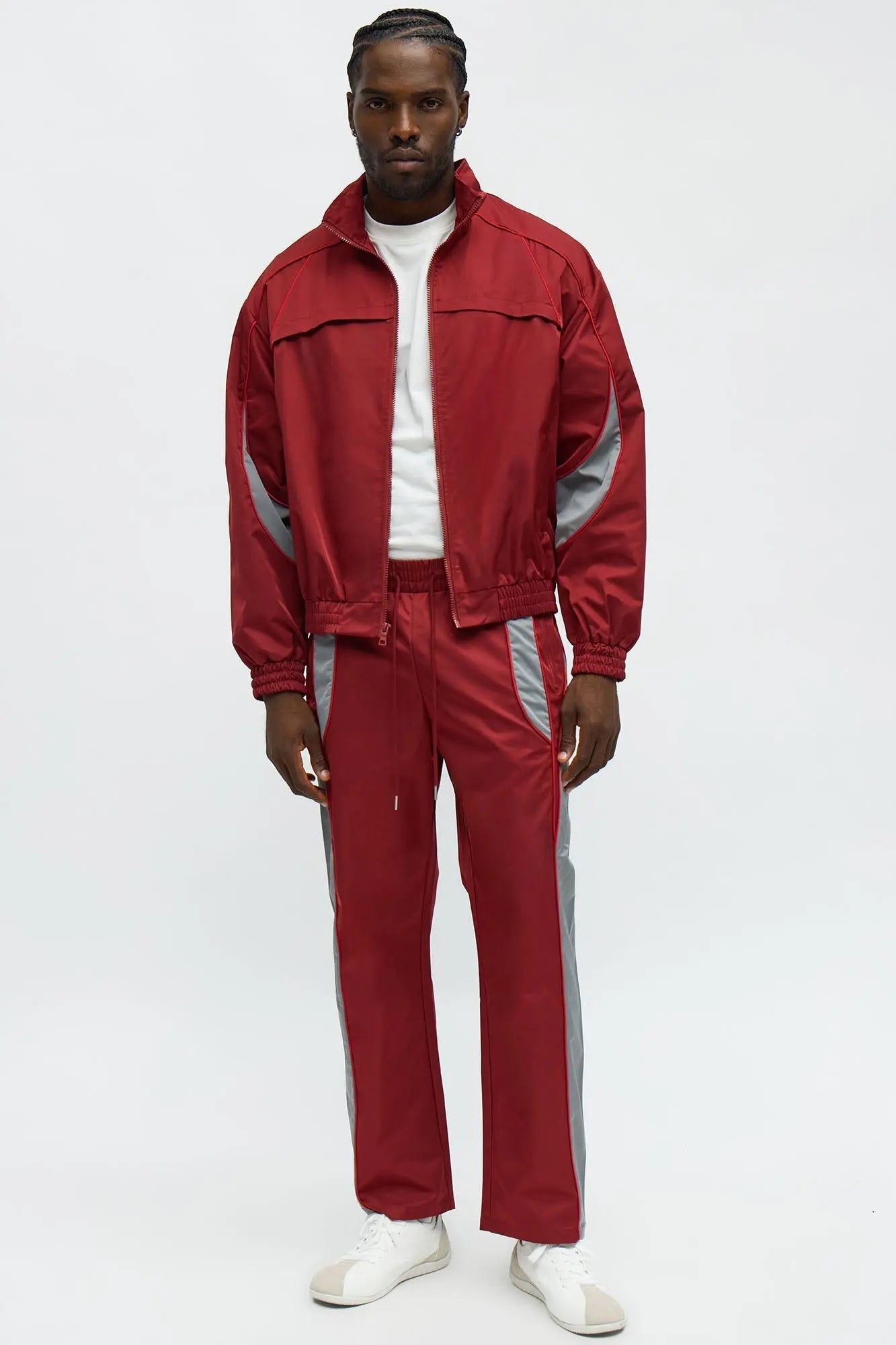 Straight Washed Cut The Track Pant - Red/combo