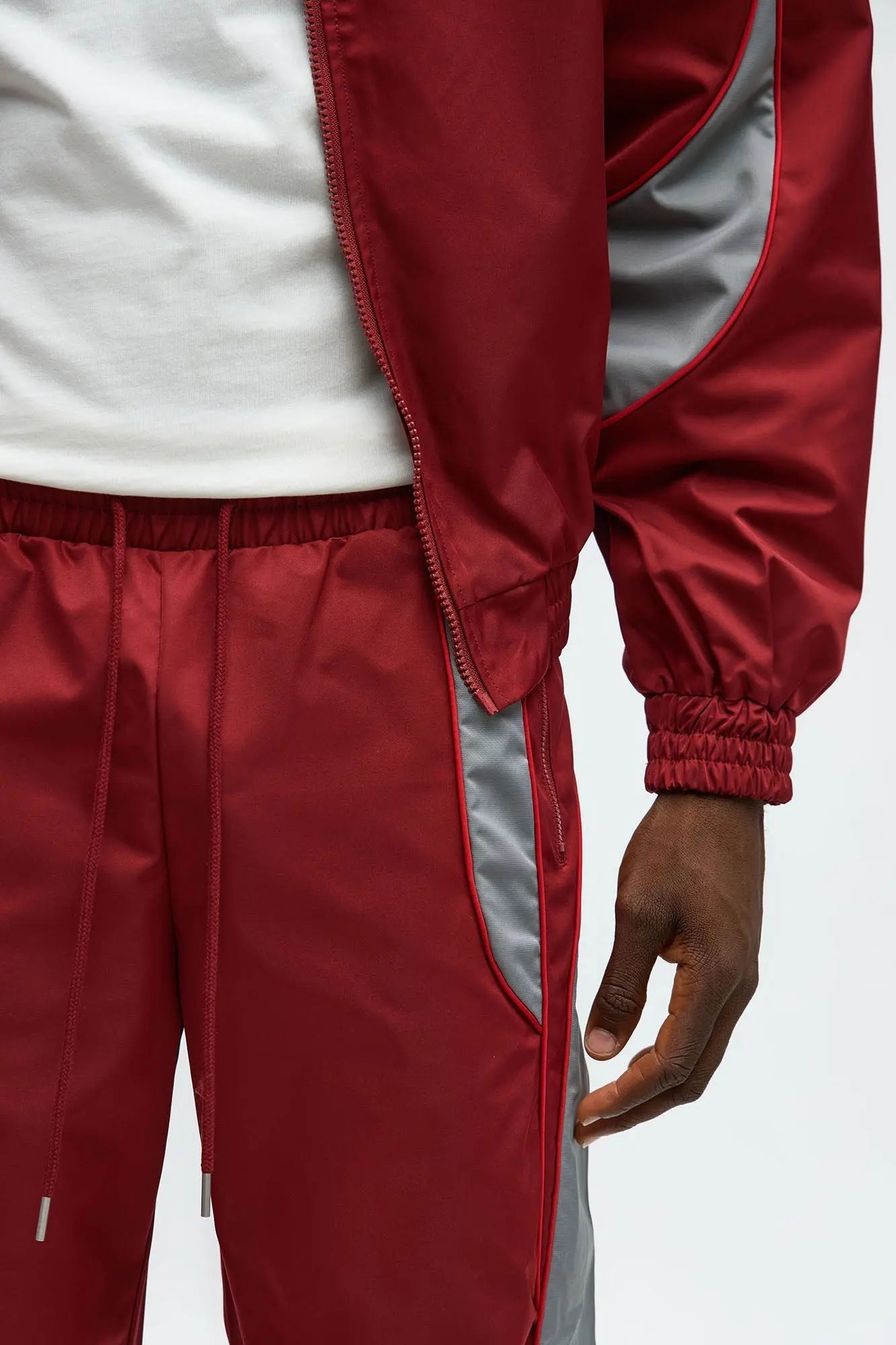 Straight Washed Cut The Track Pant - Red/combo