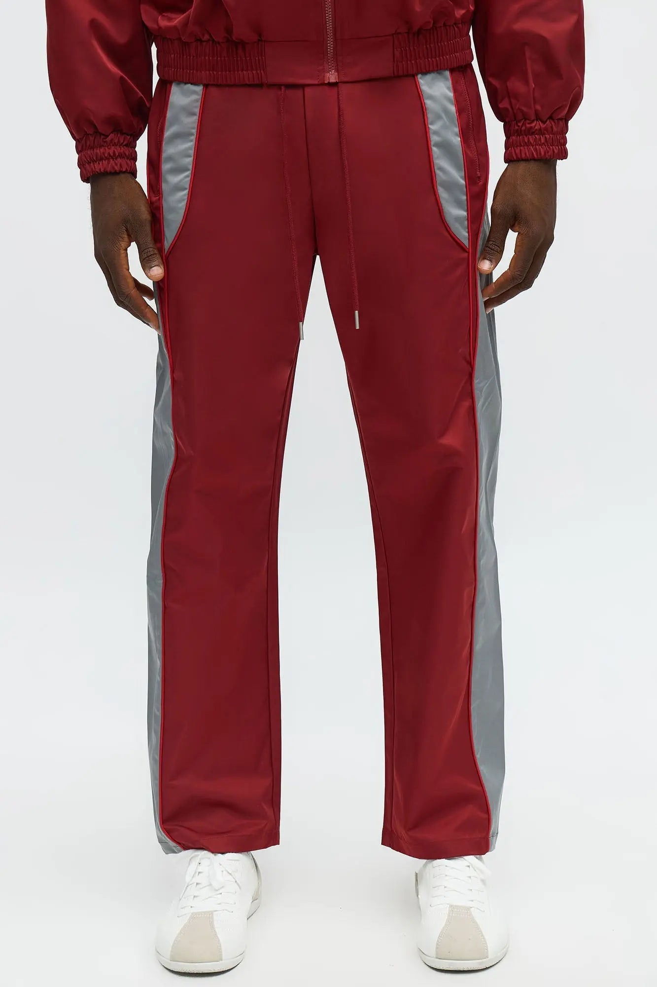 Straight Washed Cut The Track Pant - Red/combo