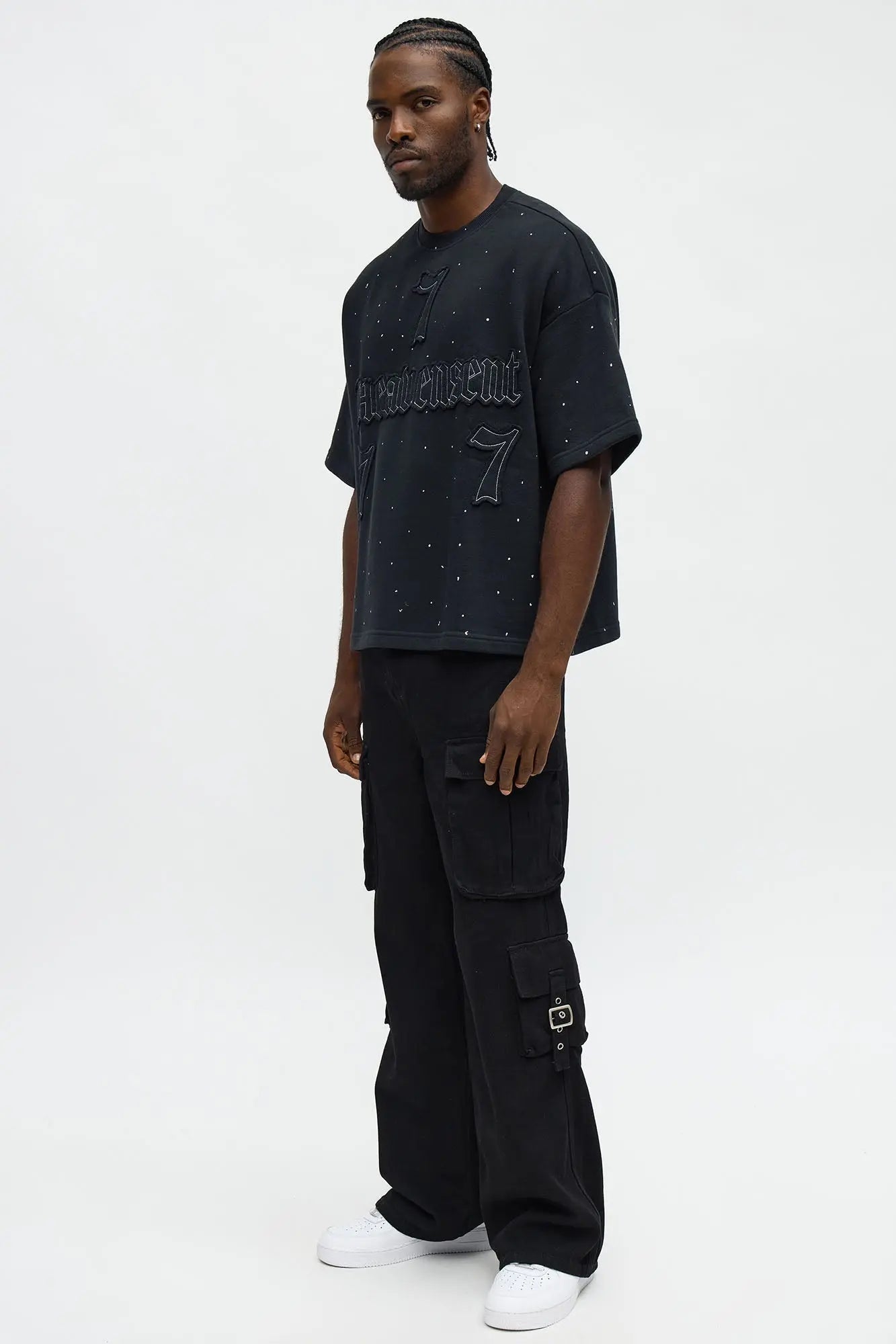 Relaxed Heavensent 777 Short Sleeve Tee - Black Wash