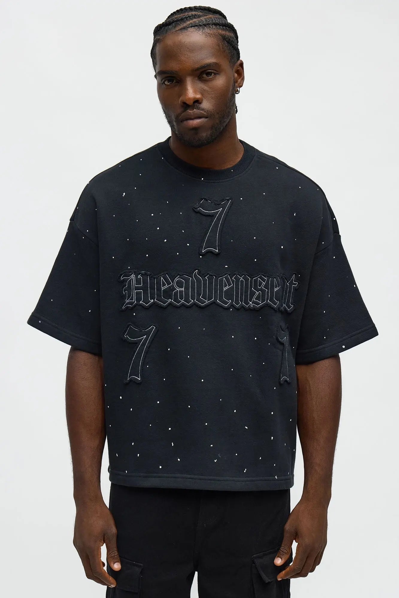 Relaxed Heavensent 777 Short Sleeve Tee - Black Wash