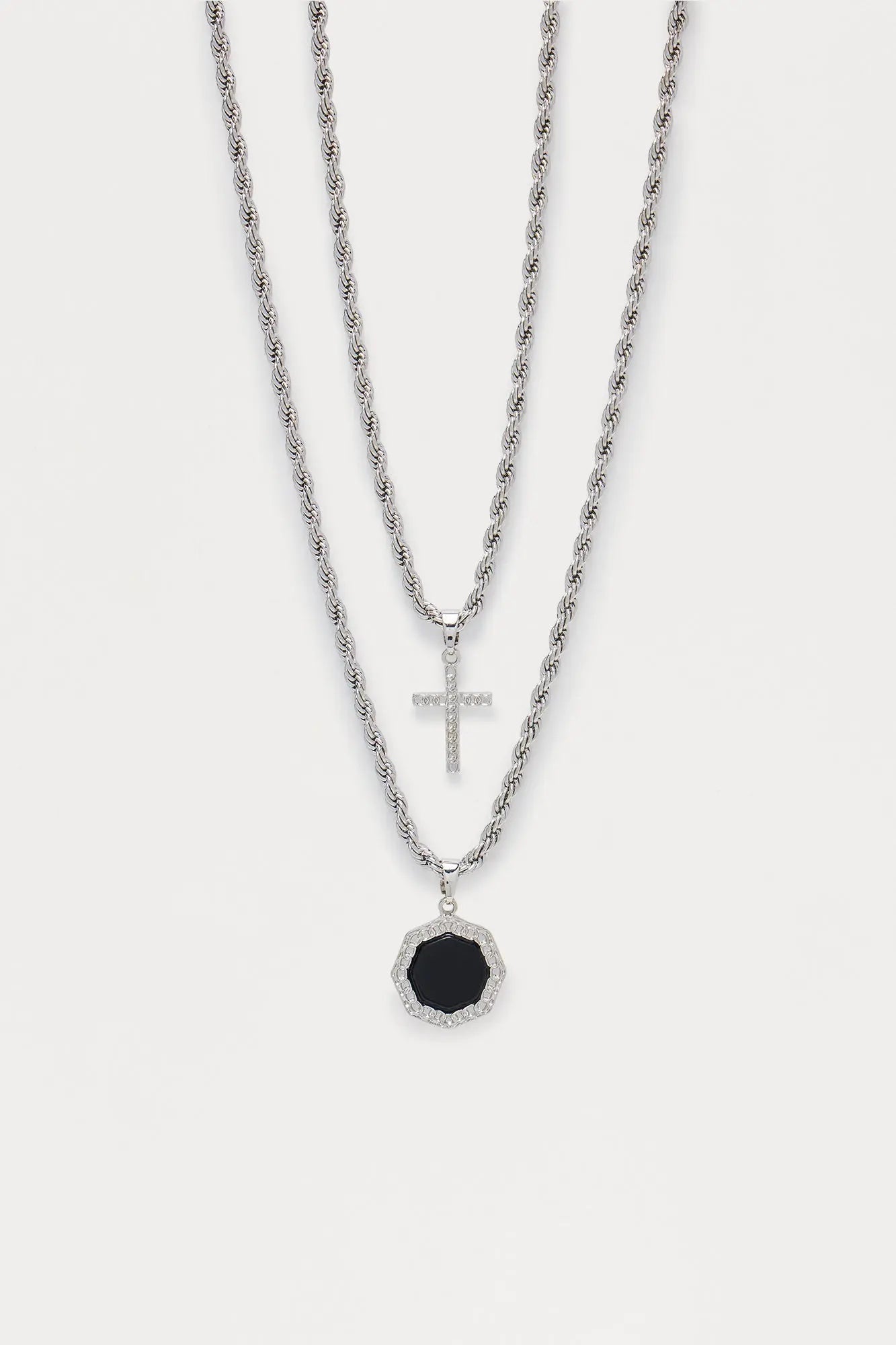 Stealth Pendant Necklace Set - Silver