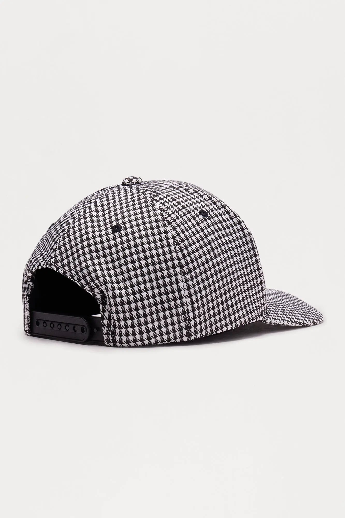 Upper Class Houndstooth Structured Snapback Hat - Black/White