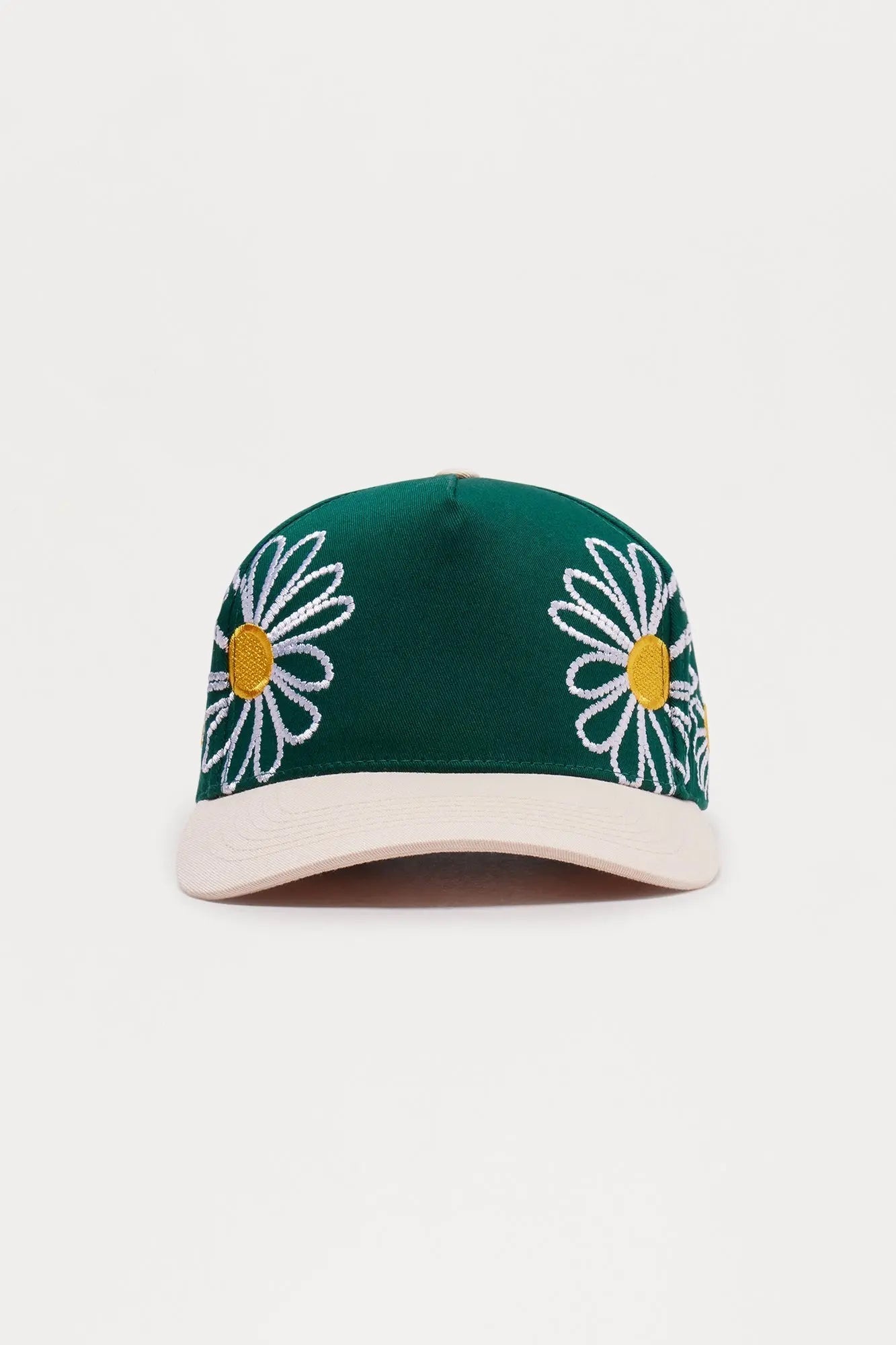 Wild Flower Two Tone Structured Snapback Hat - Green/combo