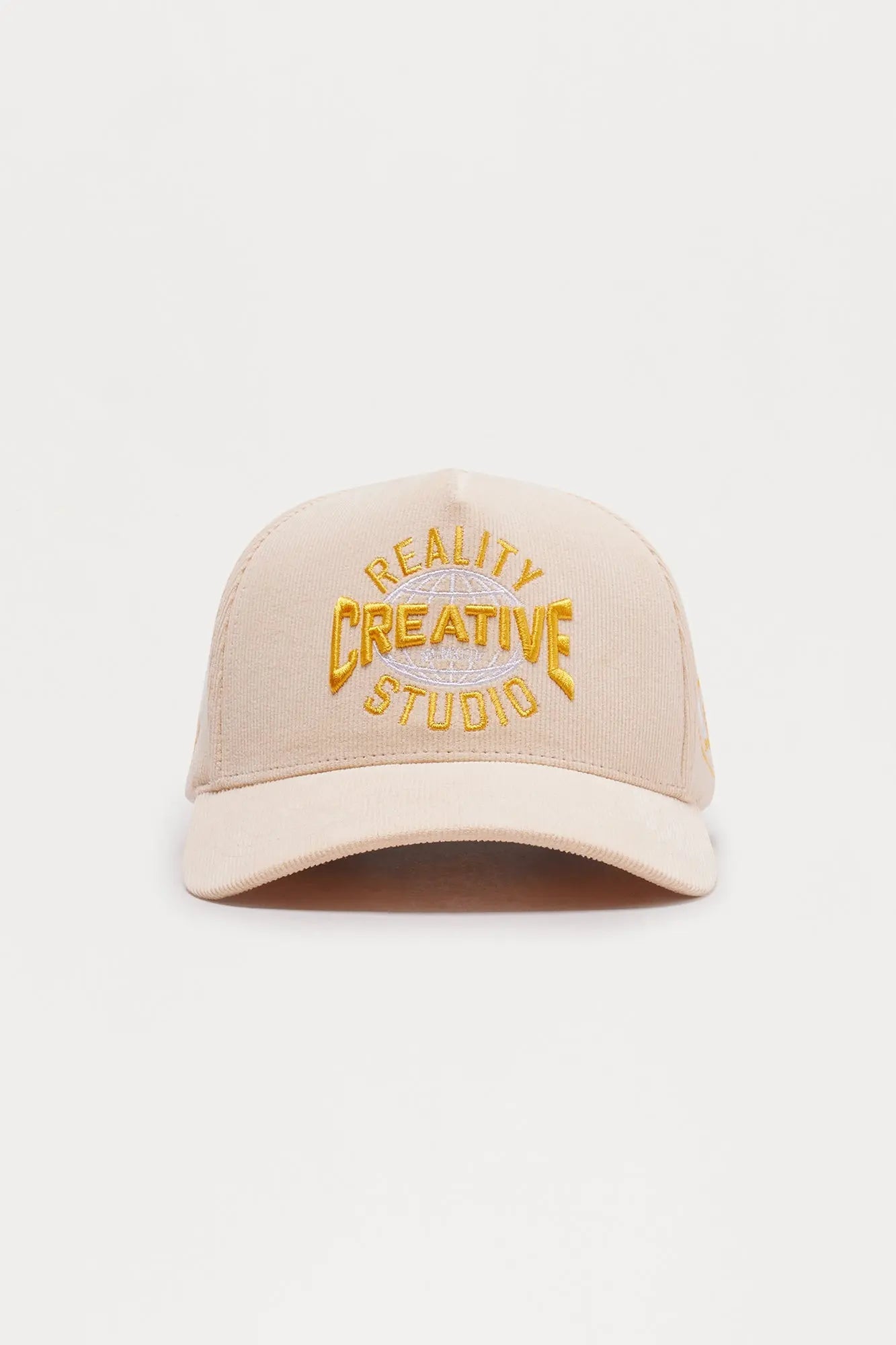 Creative Studio Structured Corduroy Snapback Hat - Stone