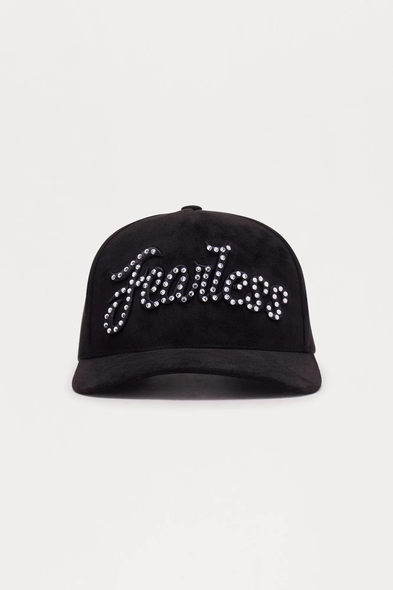 Fearless Stoned Faux Suede Structured Snapback Hat - Black