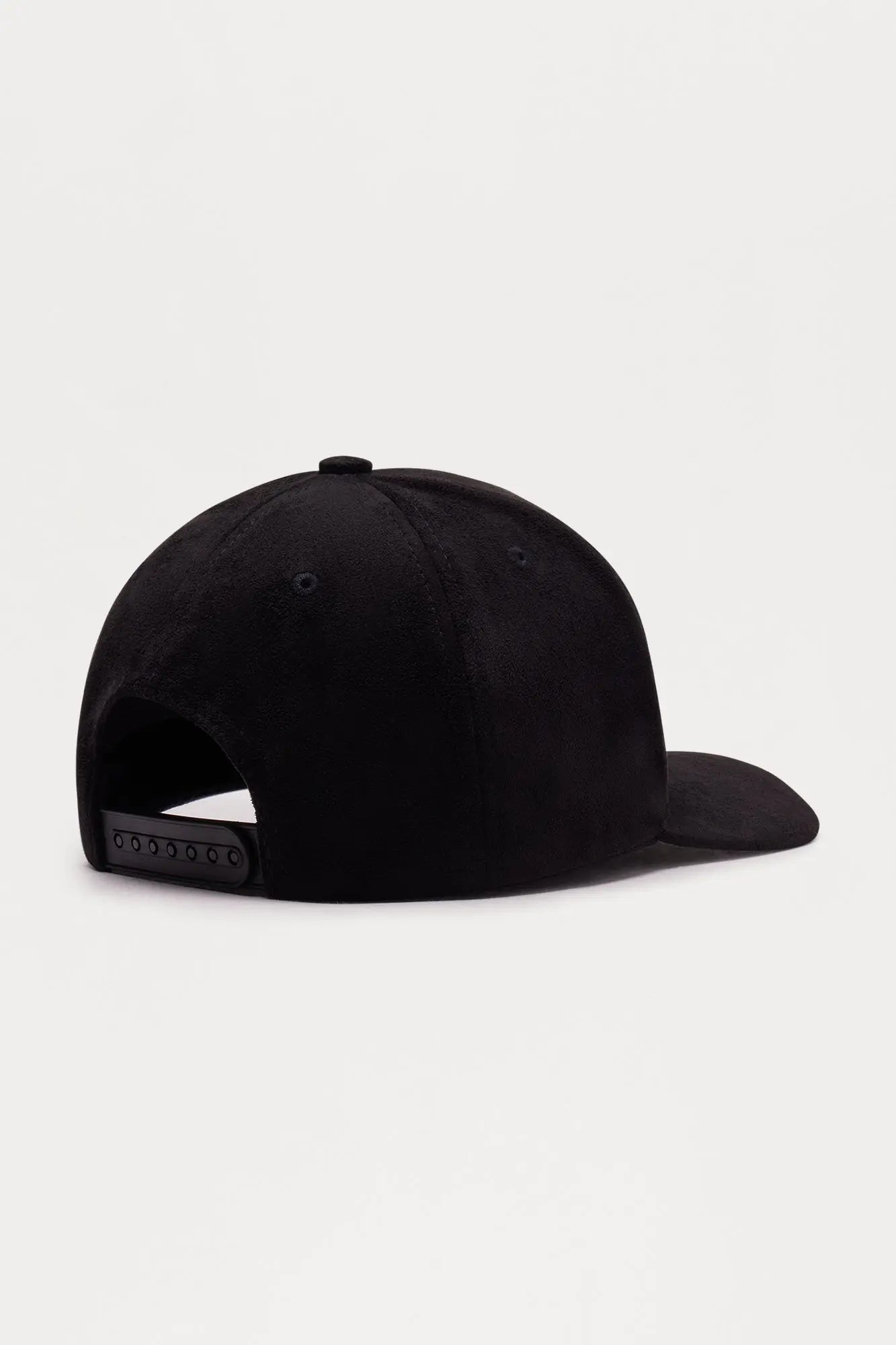 Fearless Stoned Faux Suede Structured Snapback Hat - Black