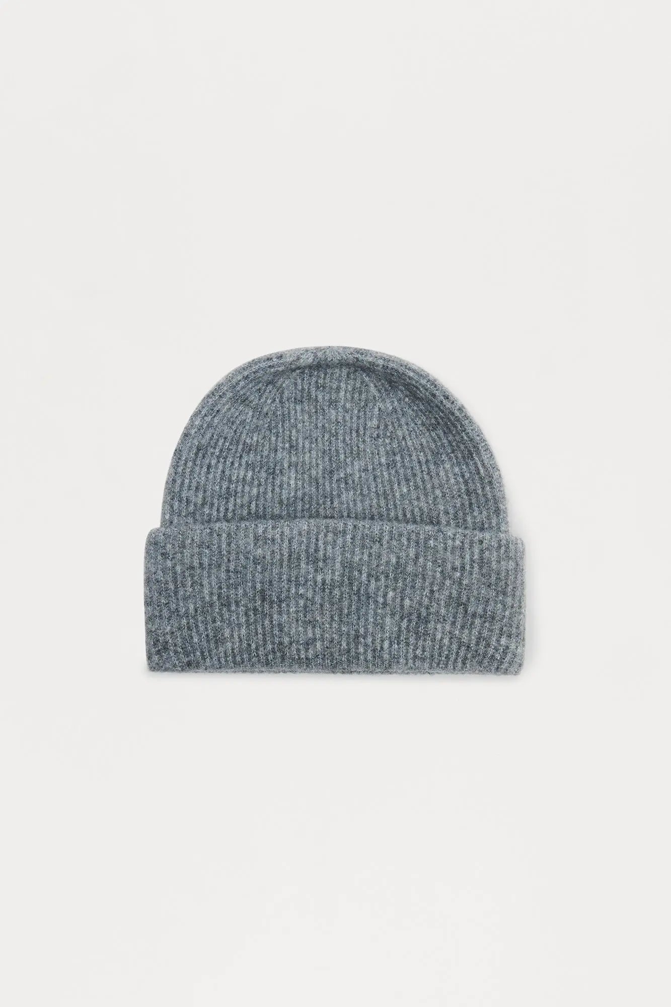 Classic Faux Wool Ribbed Cuff Beanie - Grey
