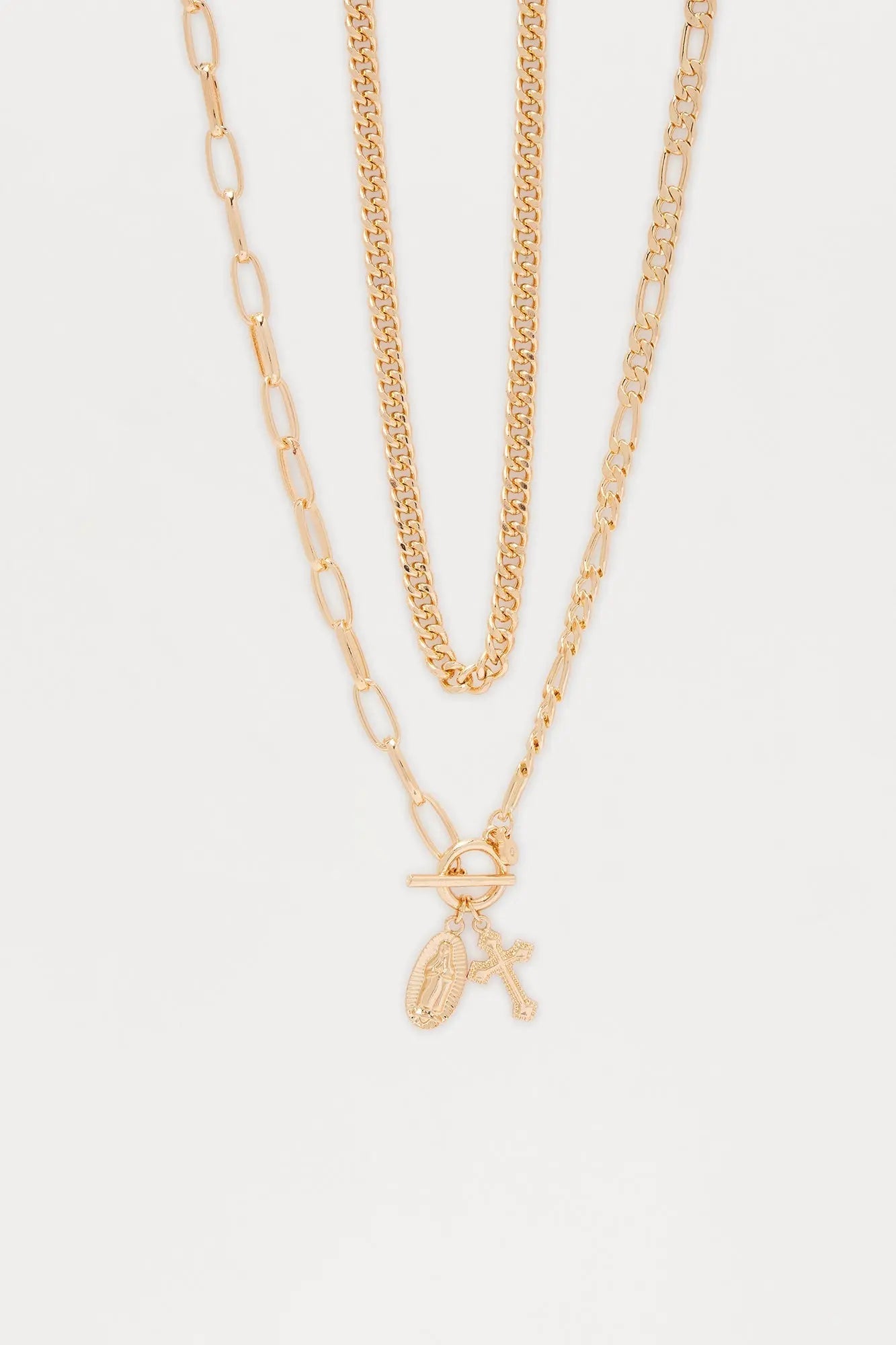 Rebellion Pendant Necklace Set - Gold